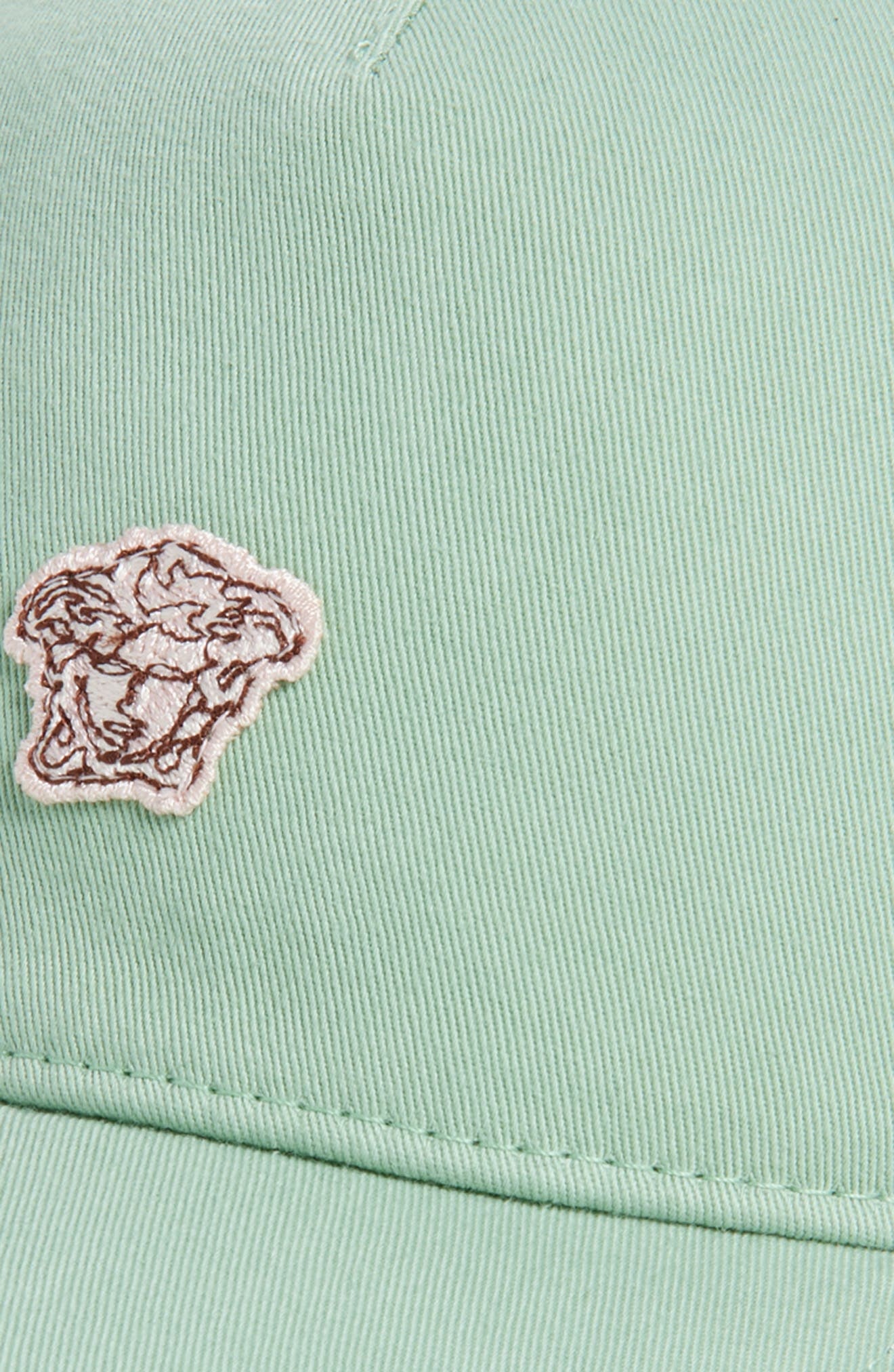 Versace Medusa Embroidered Cotton Drill Adjustable Baseball Cap in Sea Green Dusty Rose at Nordstrom - 3