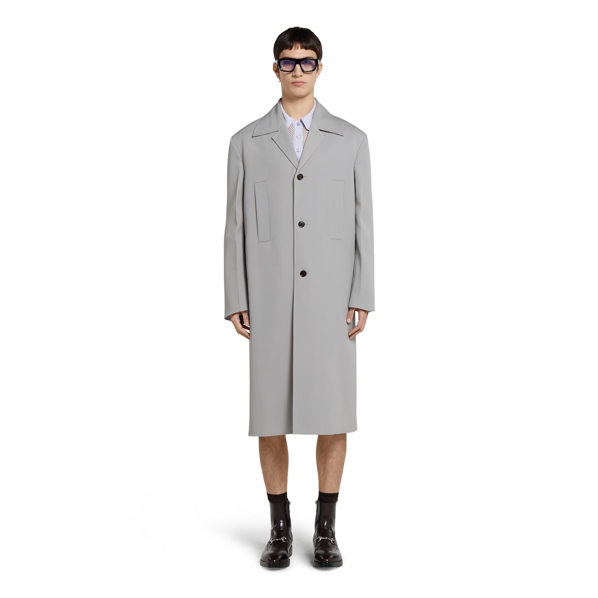 Single-breasted wool coat - 3
