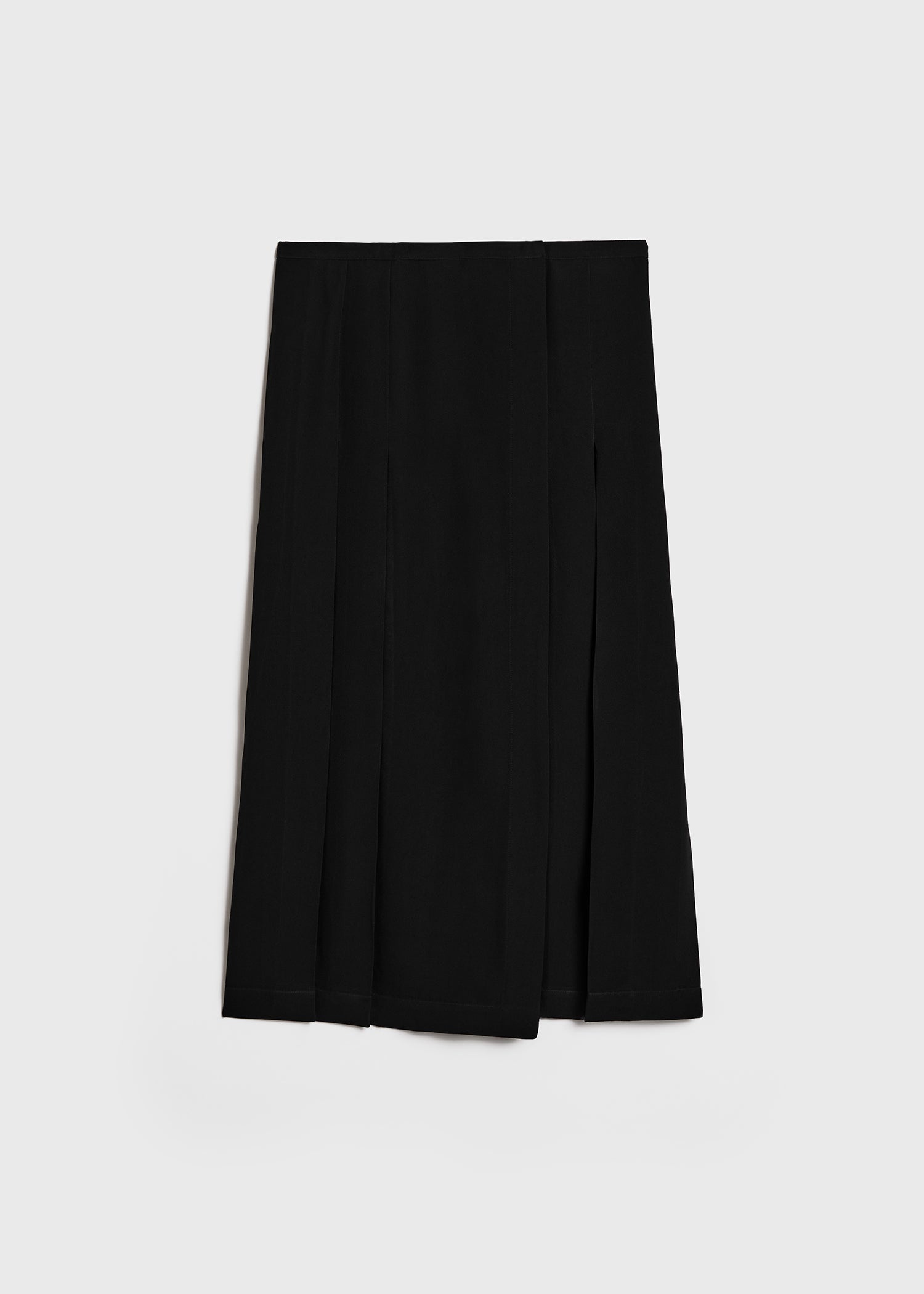 Pleated wrap skirt black - 1