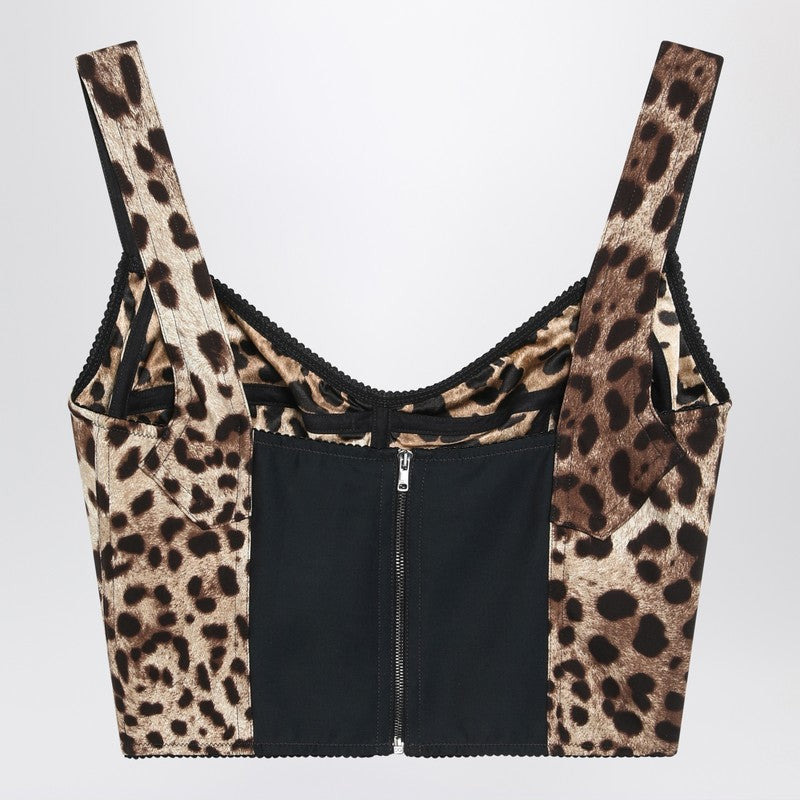 Dolce&Gabbana Charmeuse Bustier With Leopard Print Women - 2