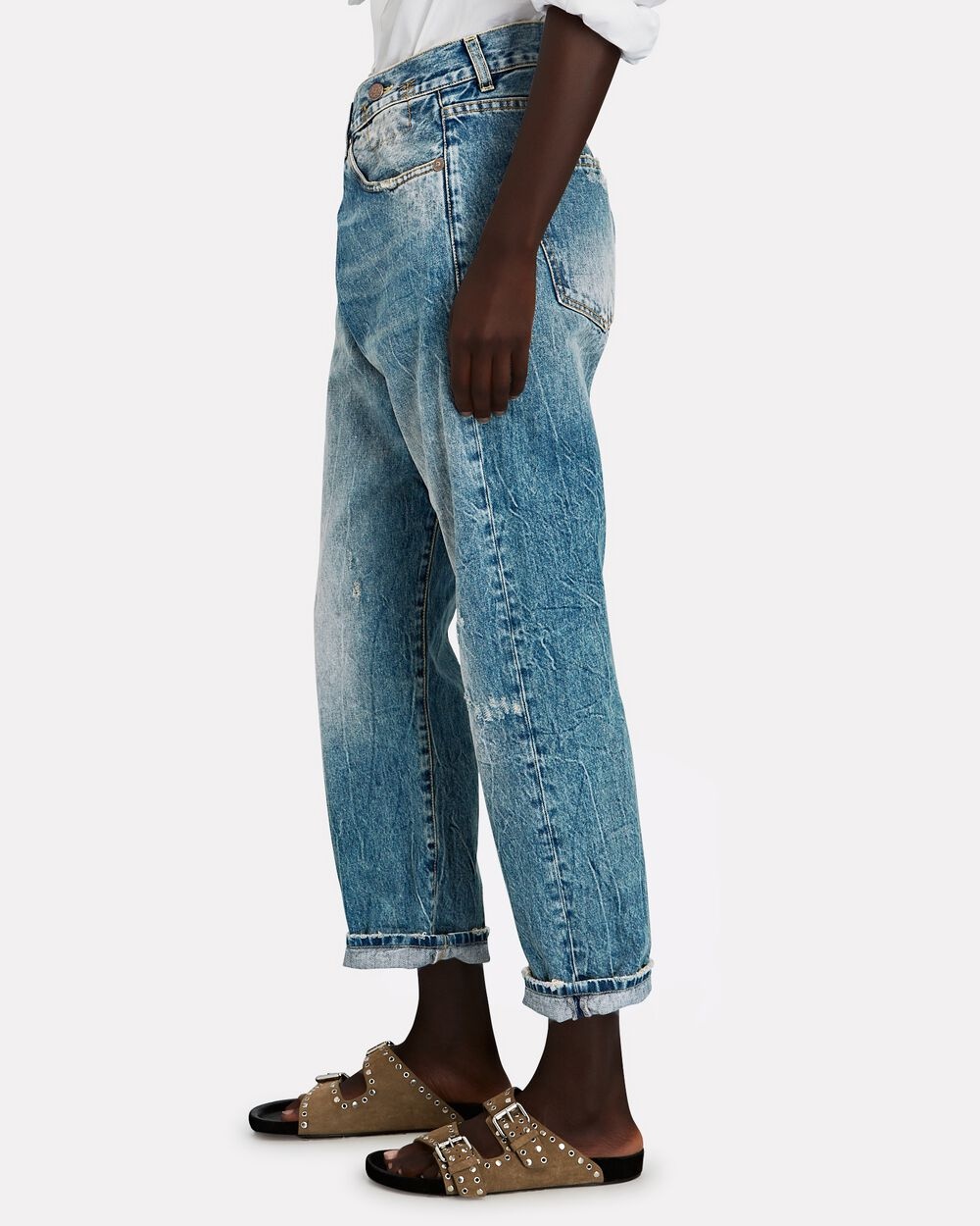 Crossover Distressed Straight-Leg Jeans - 4