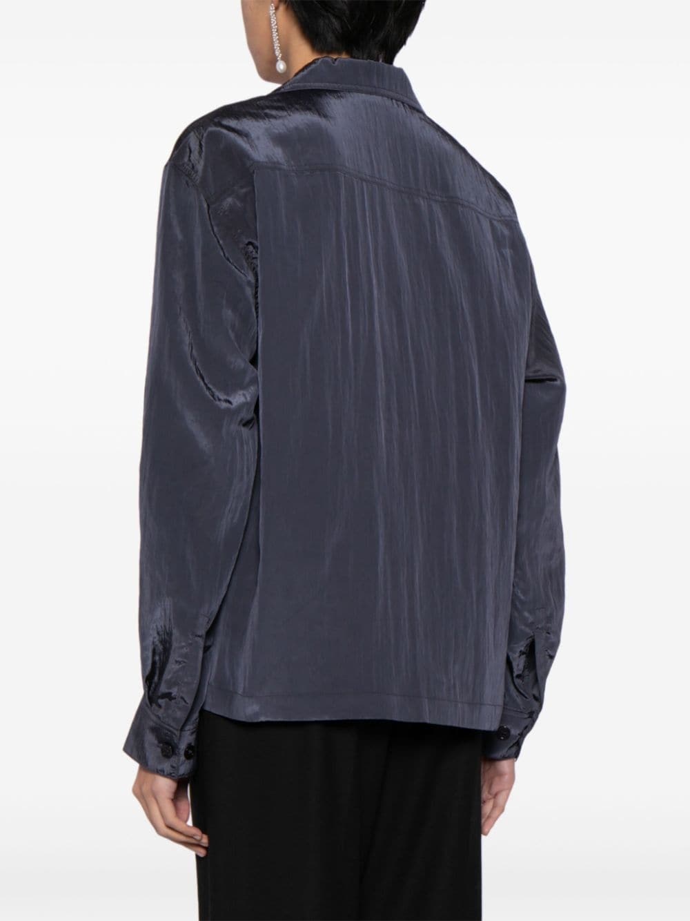 camp-collar crinkled shirt - 4