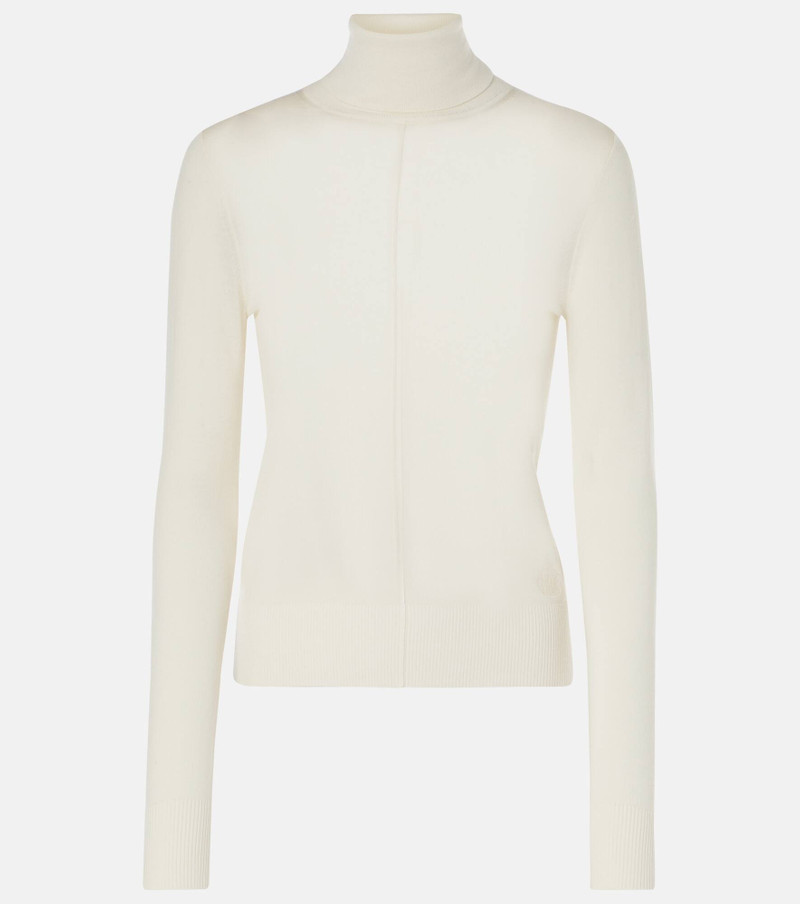 Semi-sheer wool turtleneck top 1