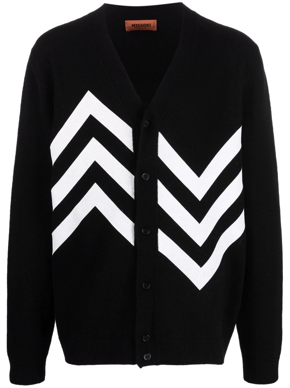 chevron-print cardigan - 1