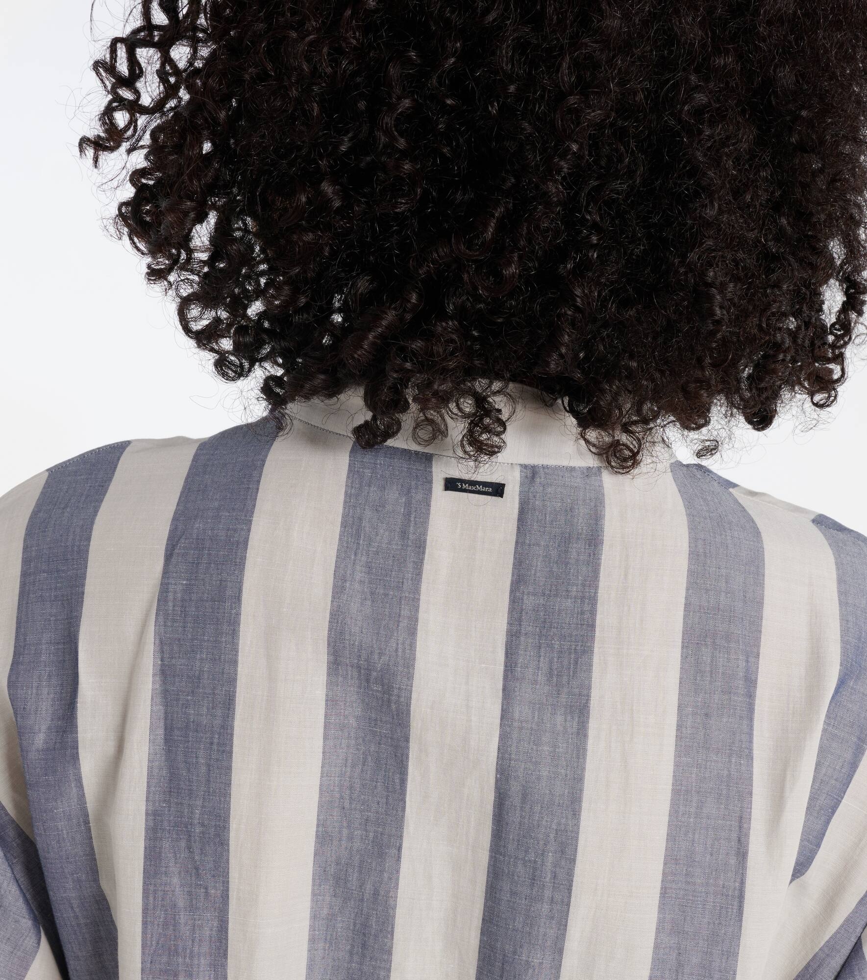 Rima striped ramie and cotton midi dress - 7