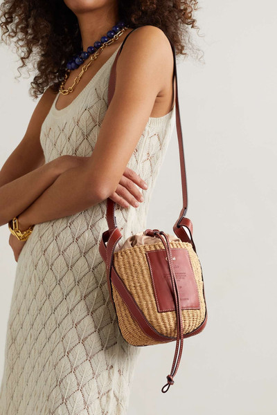 Chloé + NET SUSTAIN leather-trimmed raffia bucket bag outlook