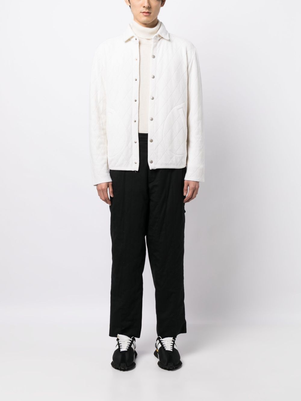wool-blend tapered tailored trousers - 2