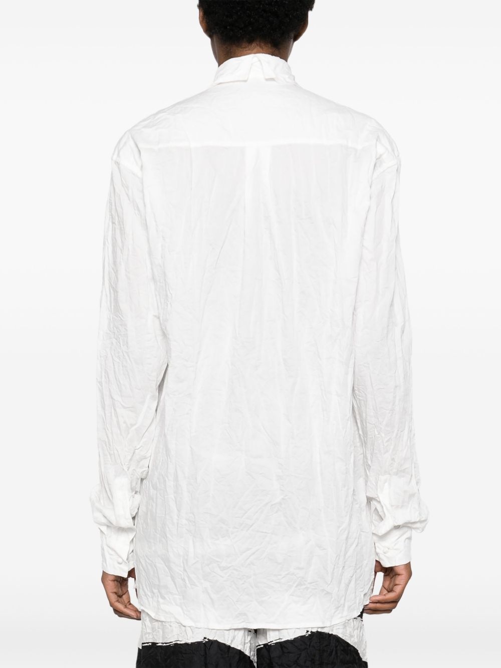 crinkled long-sleeve cotton shirt - 4