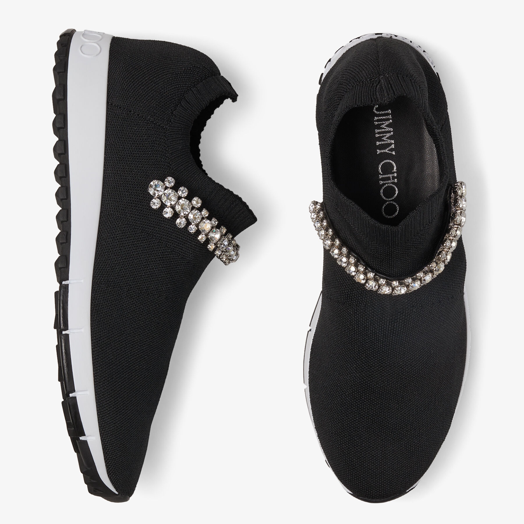 Verona
Black Knit Trainers with Crystal Embellishment - 5
