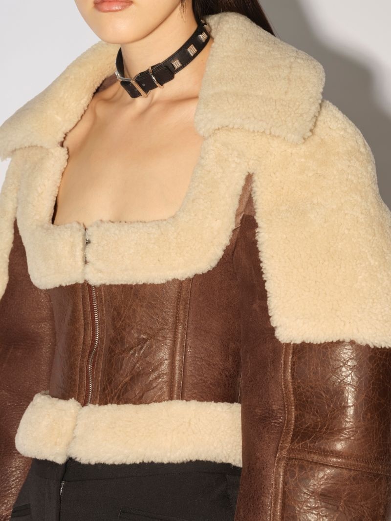 CROPPED SHEARLING JACKET - 5