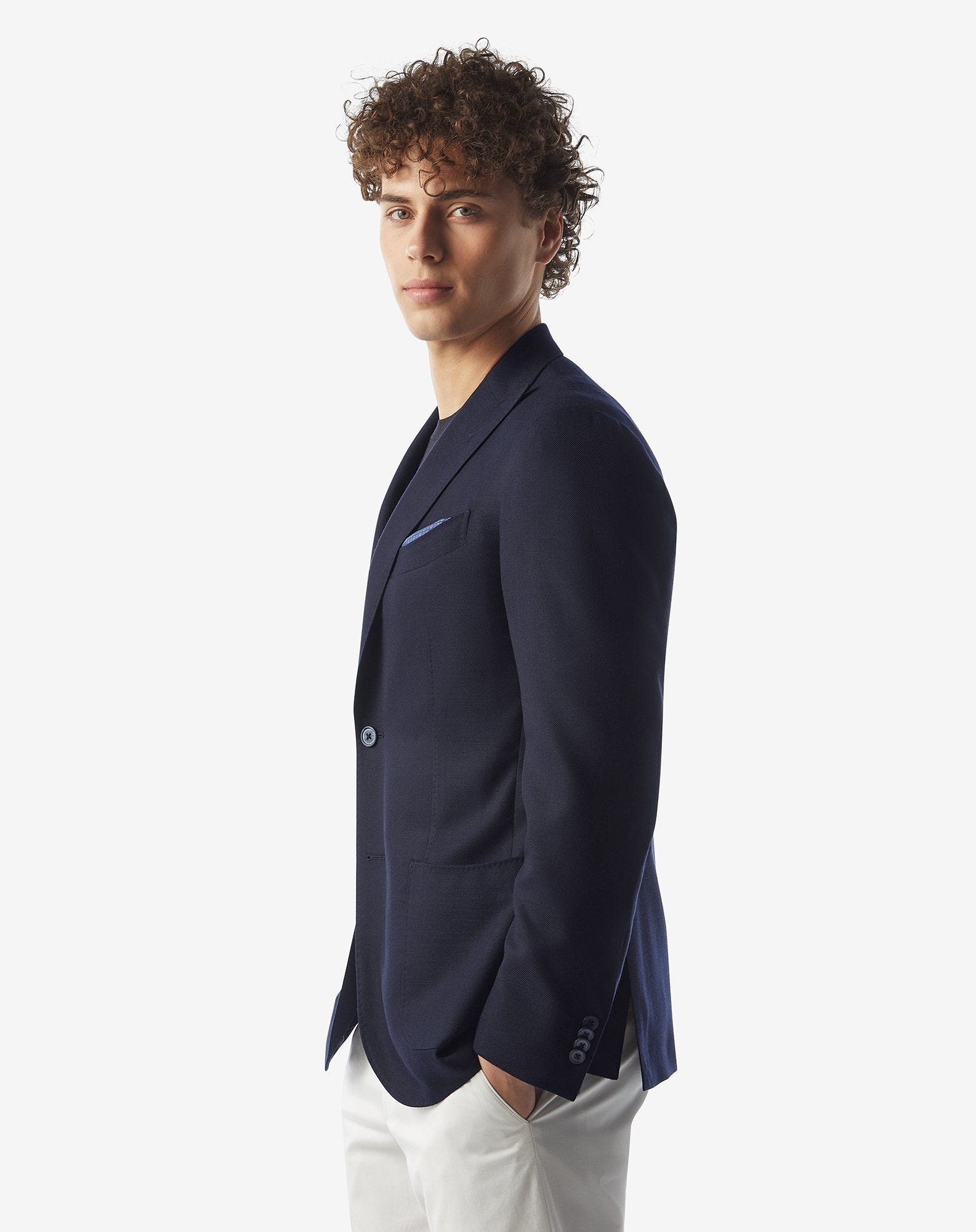 Navy blue pure wool jacket - 2