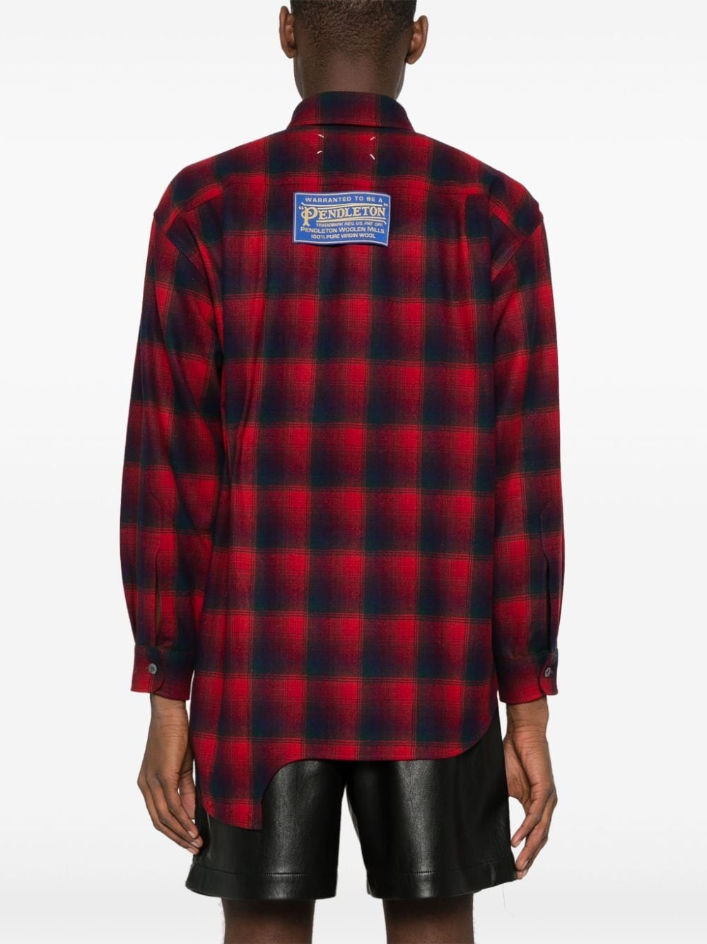 x Pendleton checked wool playsuit shirt - 4