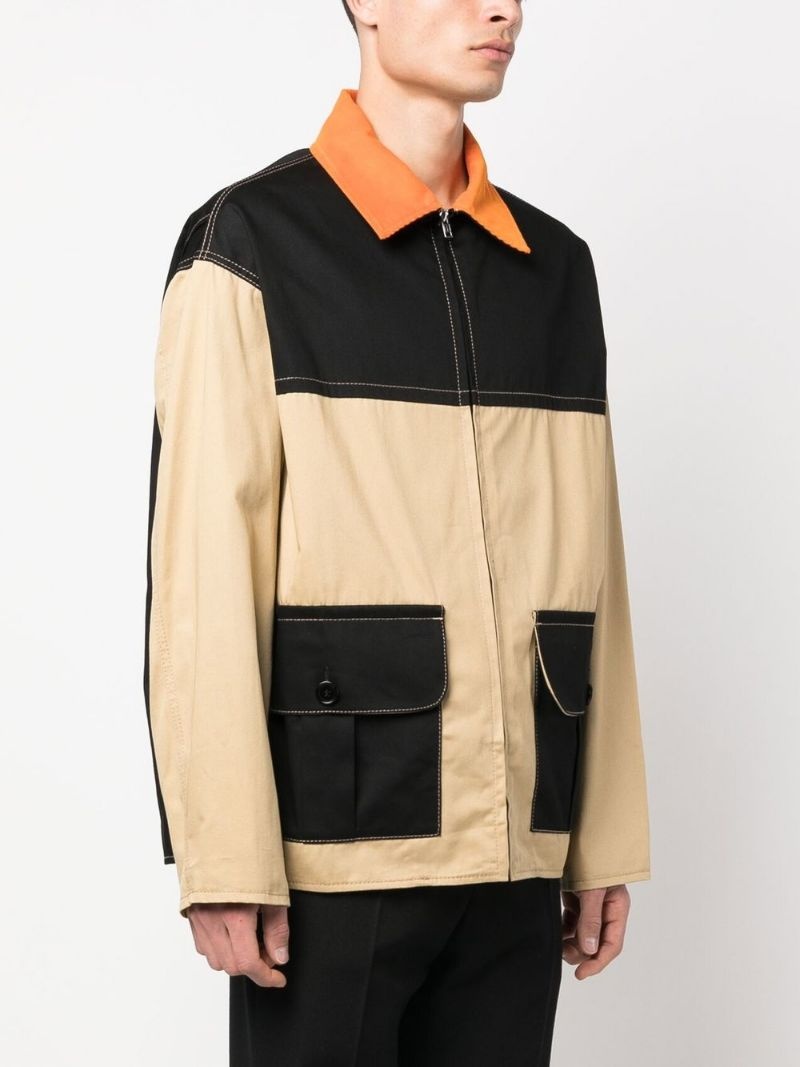colour-block shirt jacket - 3