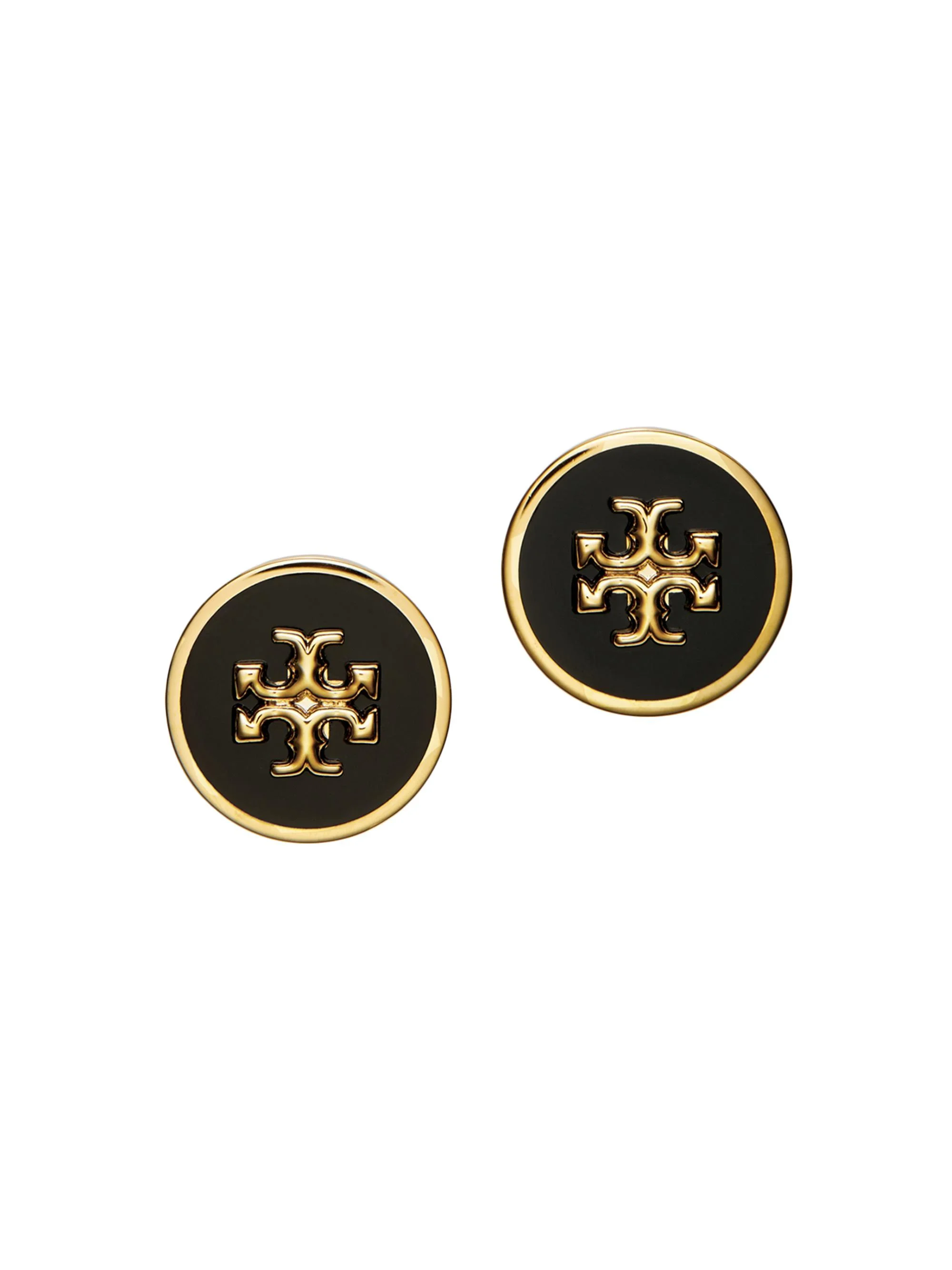 Women's Kira Goldtone & Enamel Stud Earrings - Tory Gold Black - 1