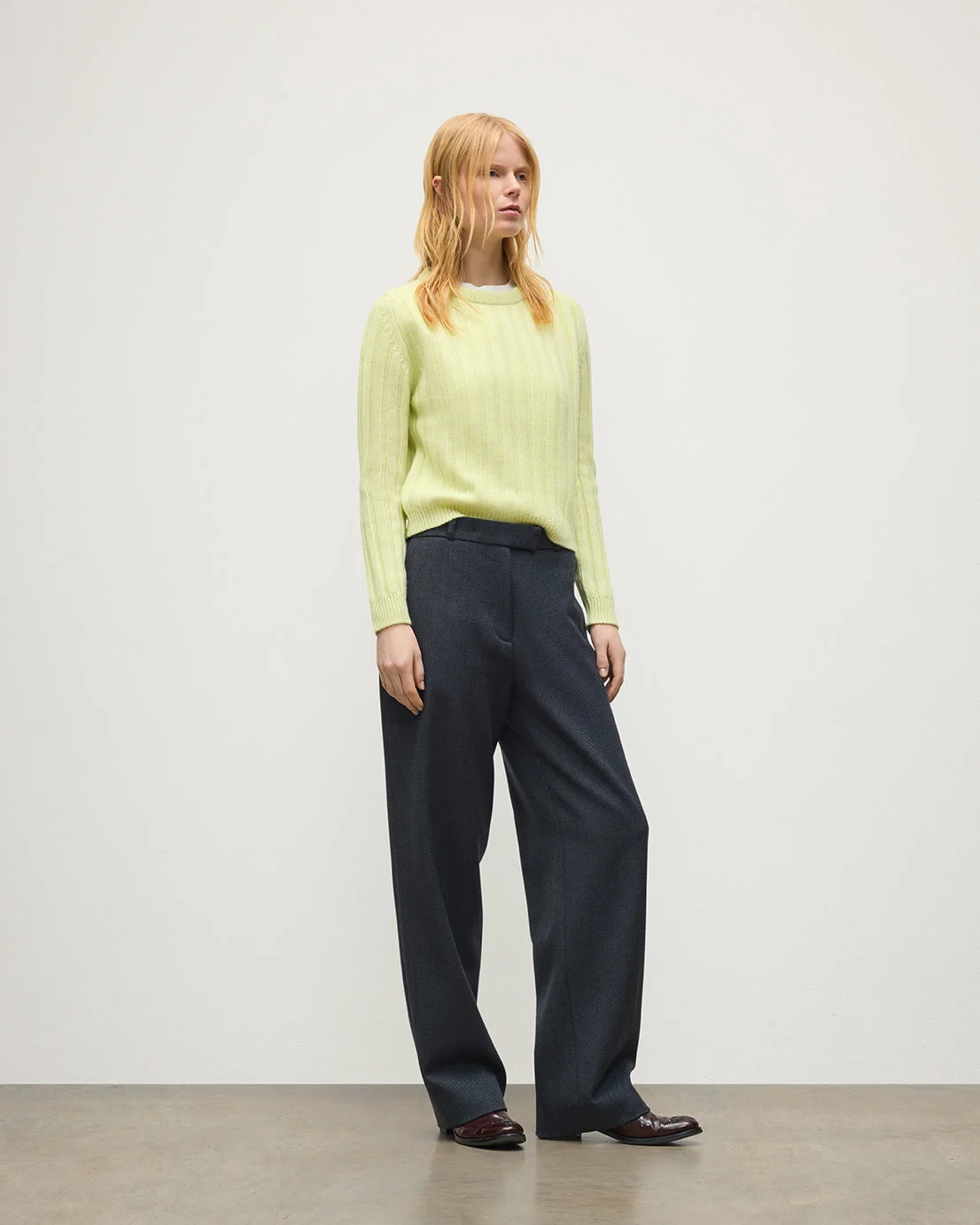 Lecht Yellow Cashmere Crew Jumper - 1