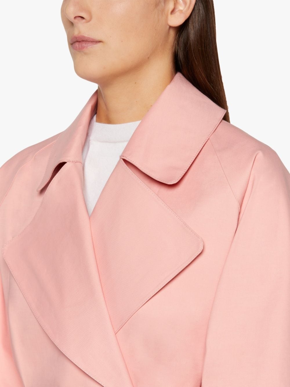 KINTORE PINK BONDED COTTON TRENCH COAT | LR-1039 - 5