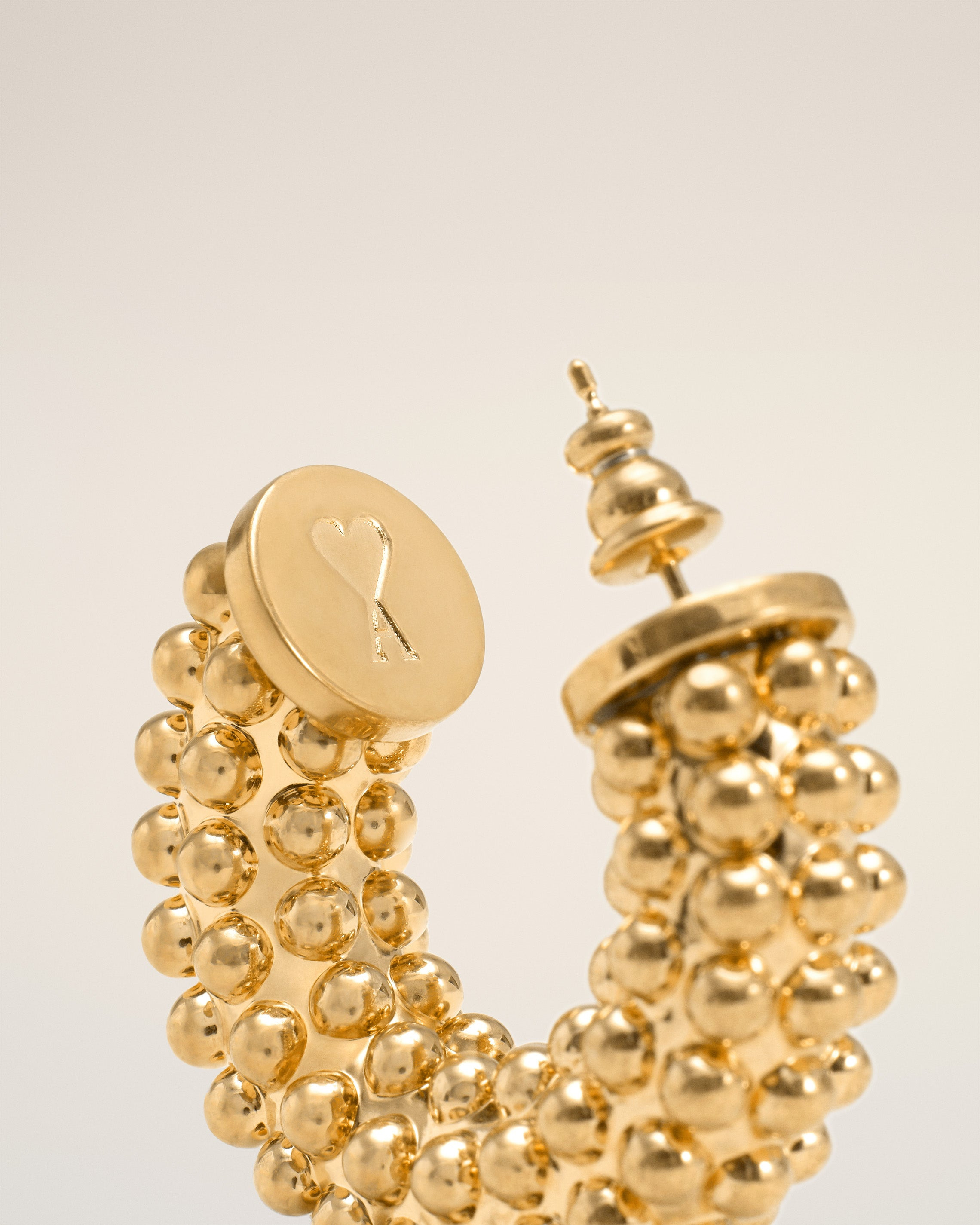 GOLD BRASS PEARL EARRINGS - 3