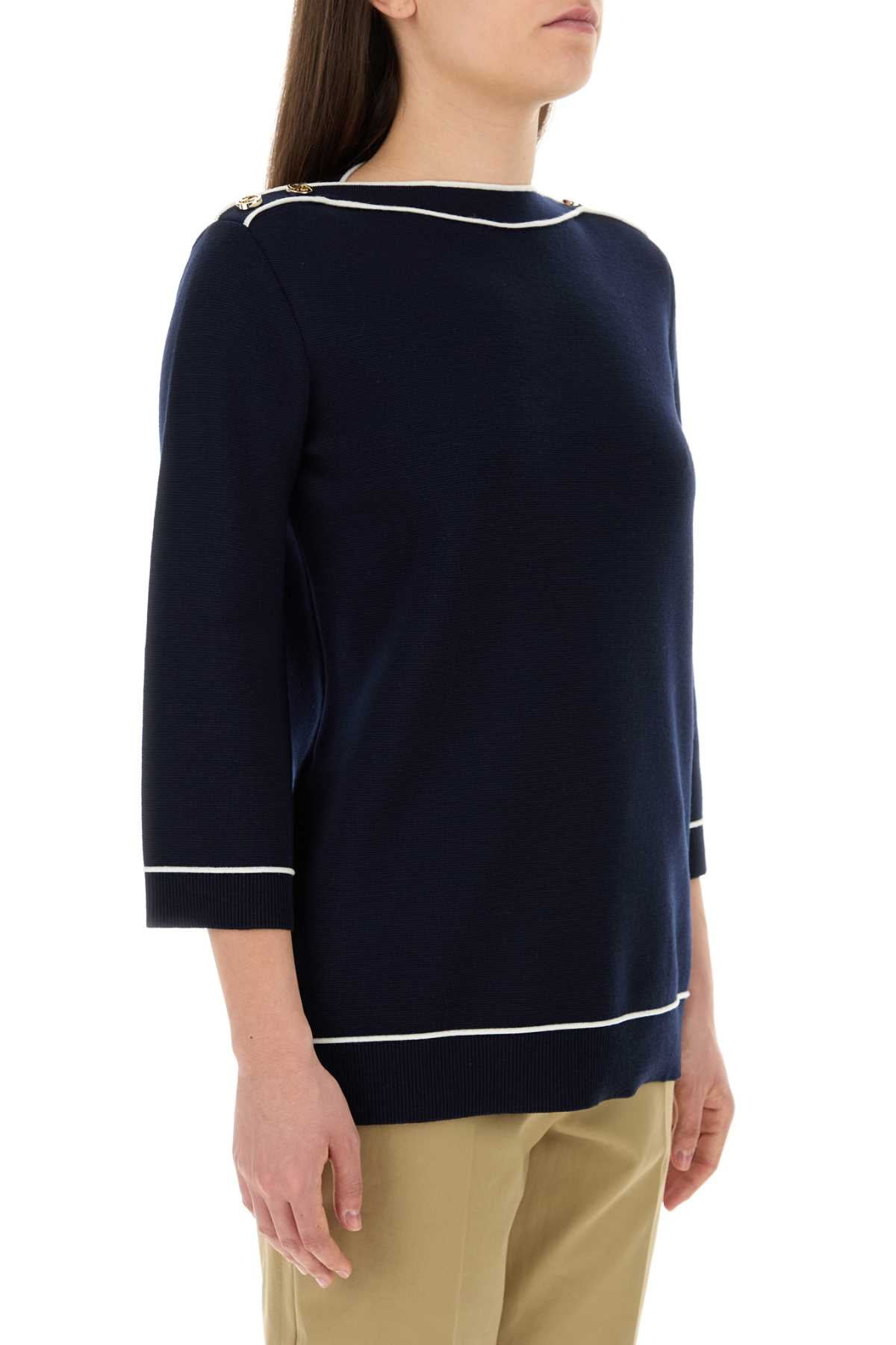Gucci Women Navy Blue Wool Oversize Sweater - 3