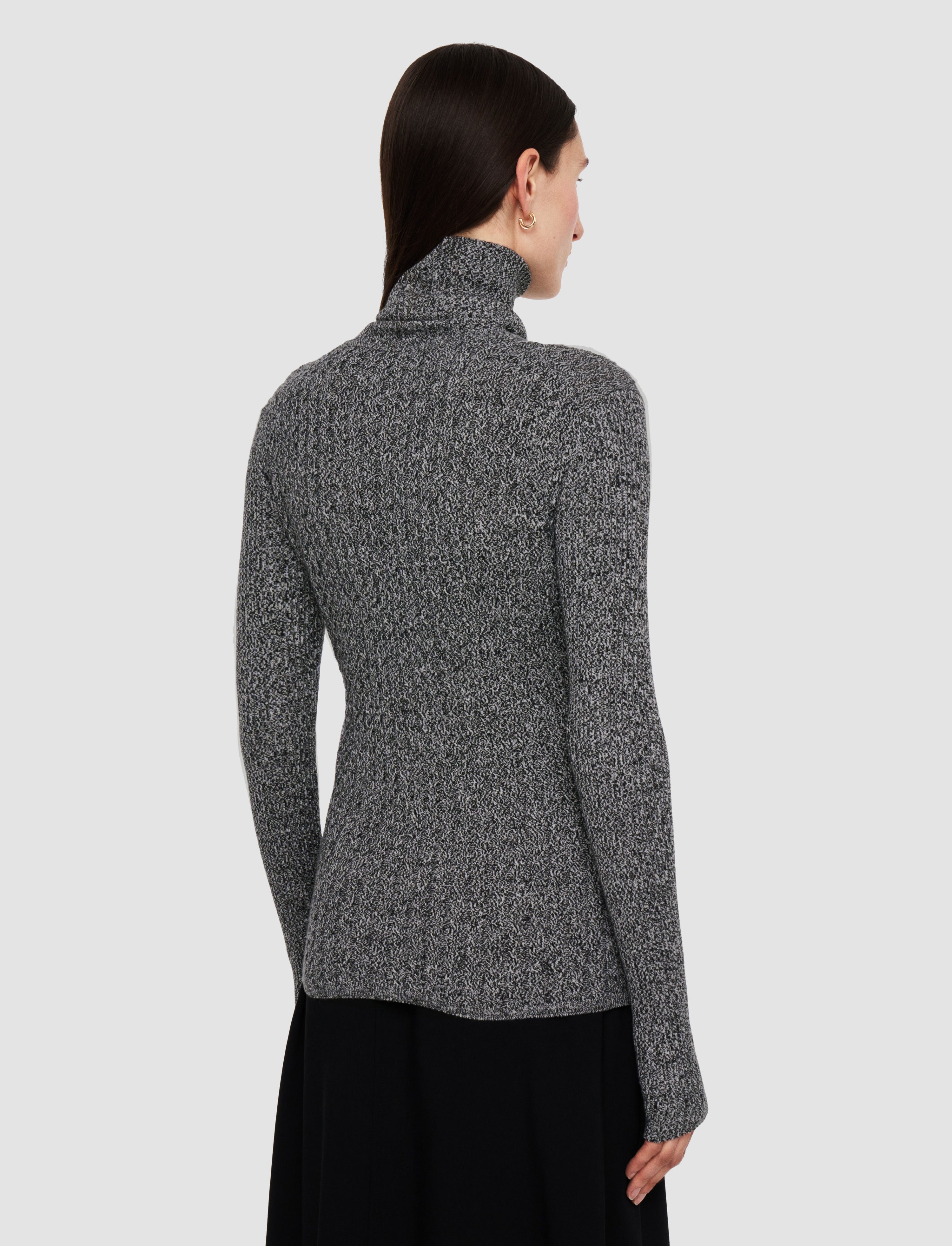 Ribbed Cable Knit High Neck Jumper - 4