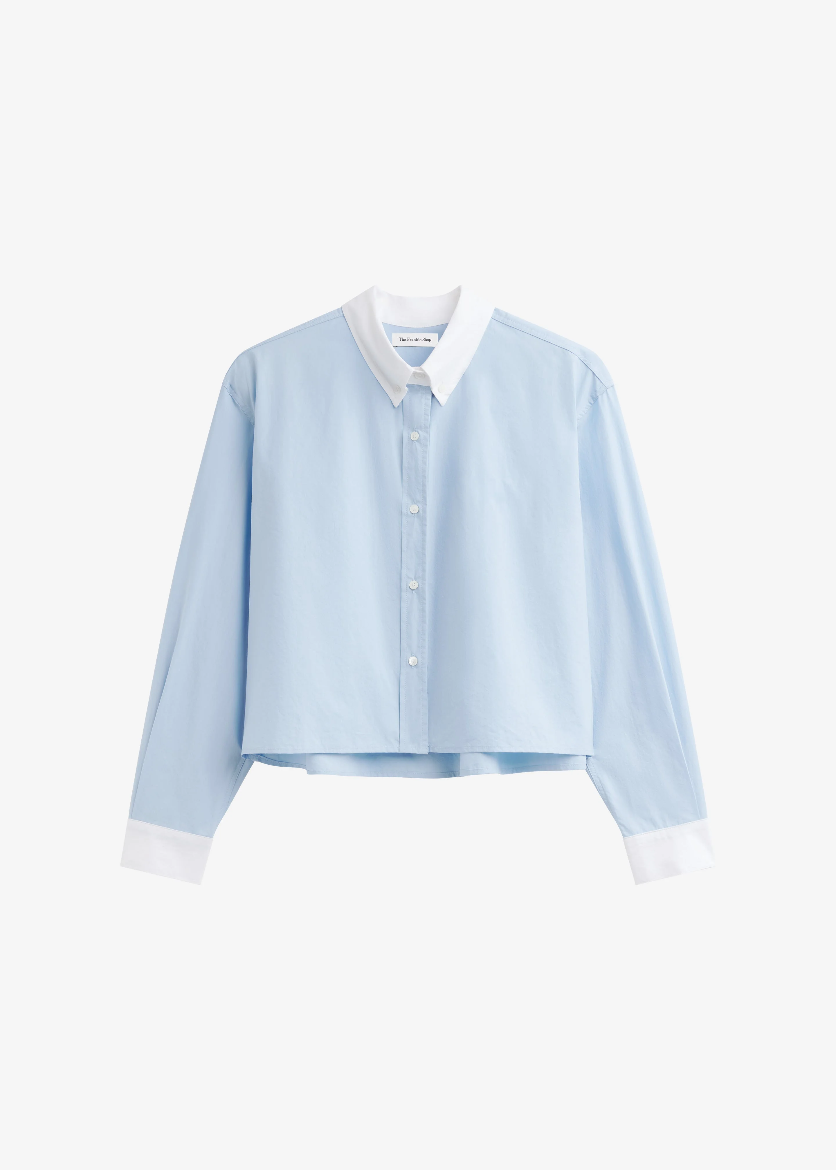 Aix Cropped Boxy Shirt - Sky Blue - 1