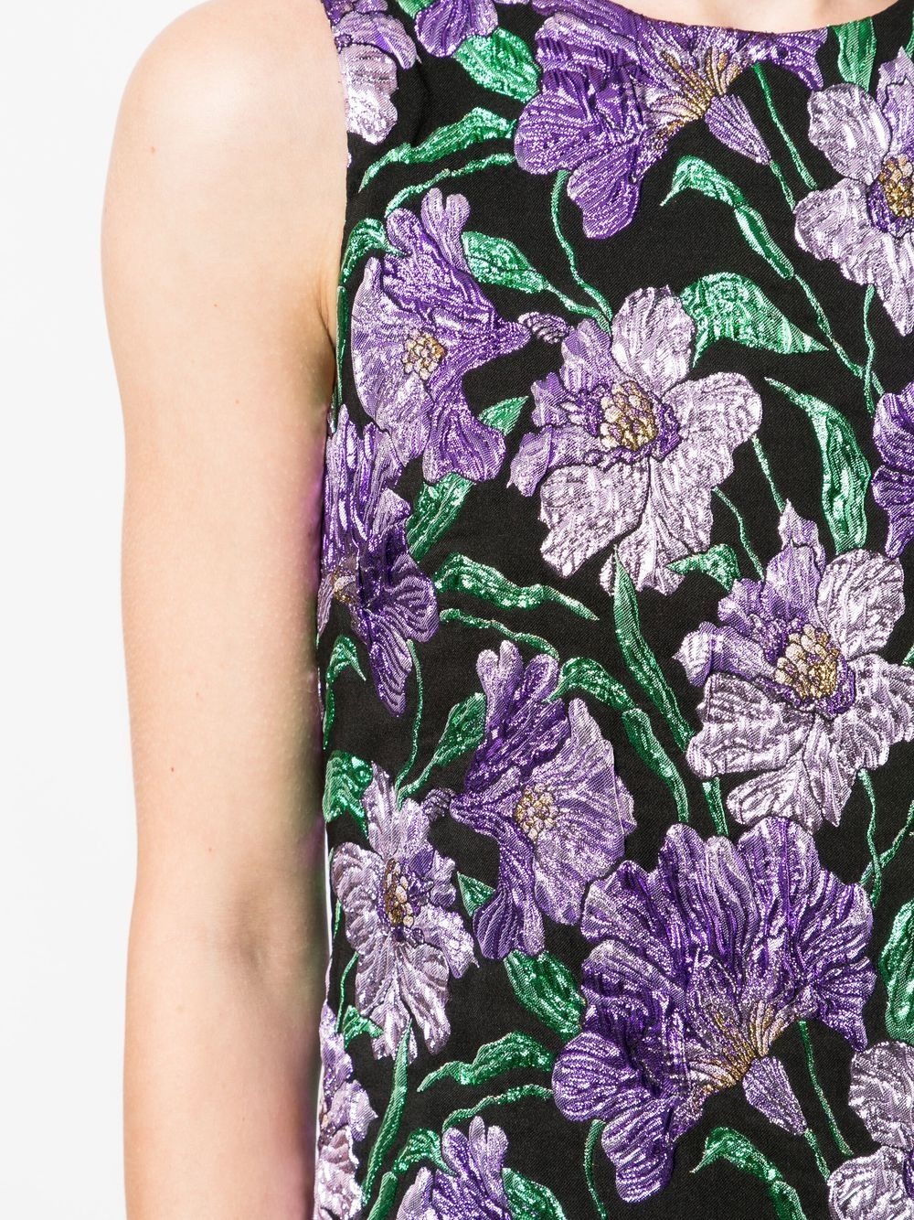 floral-jacquard A-line mini dress - 5