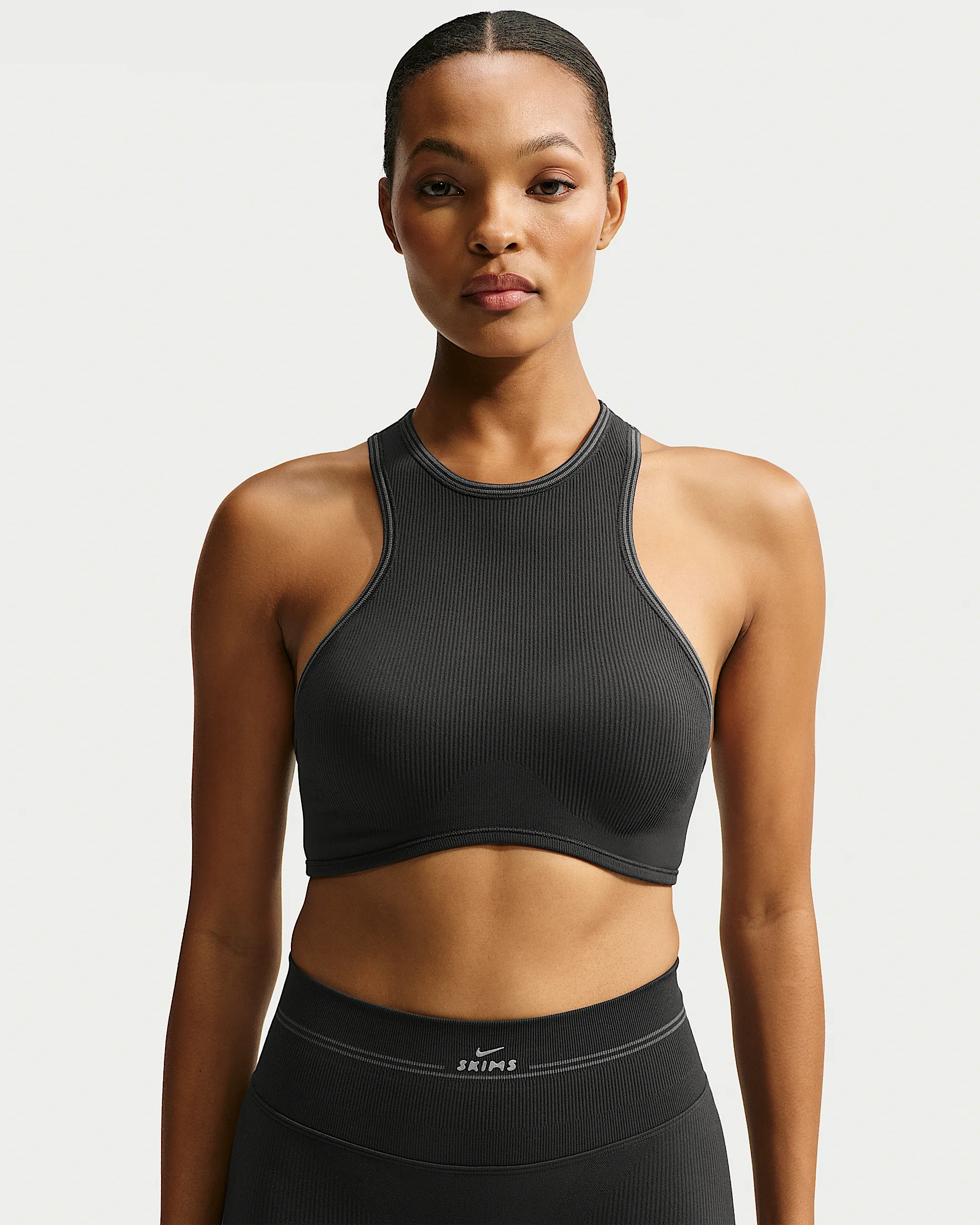 NikeSKIMS Ribbed Seamless Women's Racerneck Bra - 1