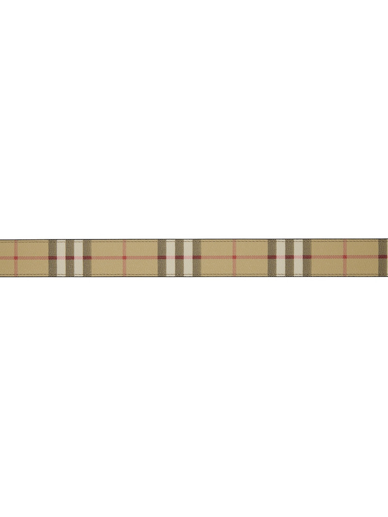 Burberry Beige & Black Check & Leather Reversible 'TB' Belt outlook
