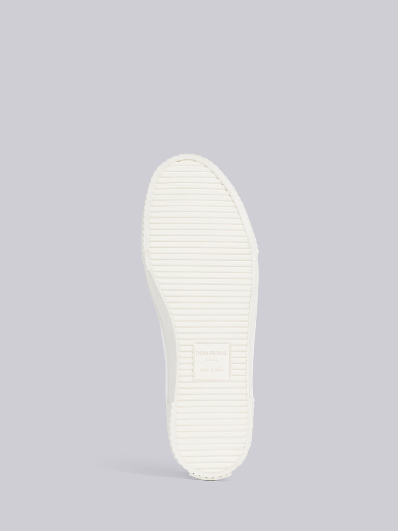 Medium Grey Lightweight Boiled Wool Engineered Stripe Waterproof Pu Sole Slip-On Heritage Trainer 5