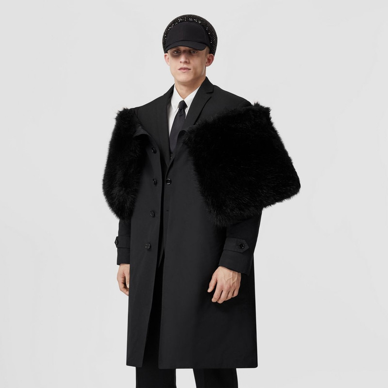 Faux Fur Trim Nylon Reconstructed Car Coat 7