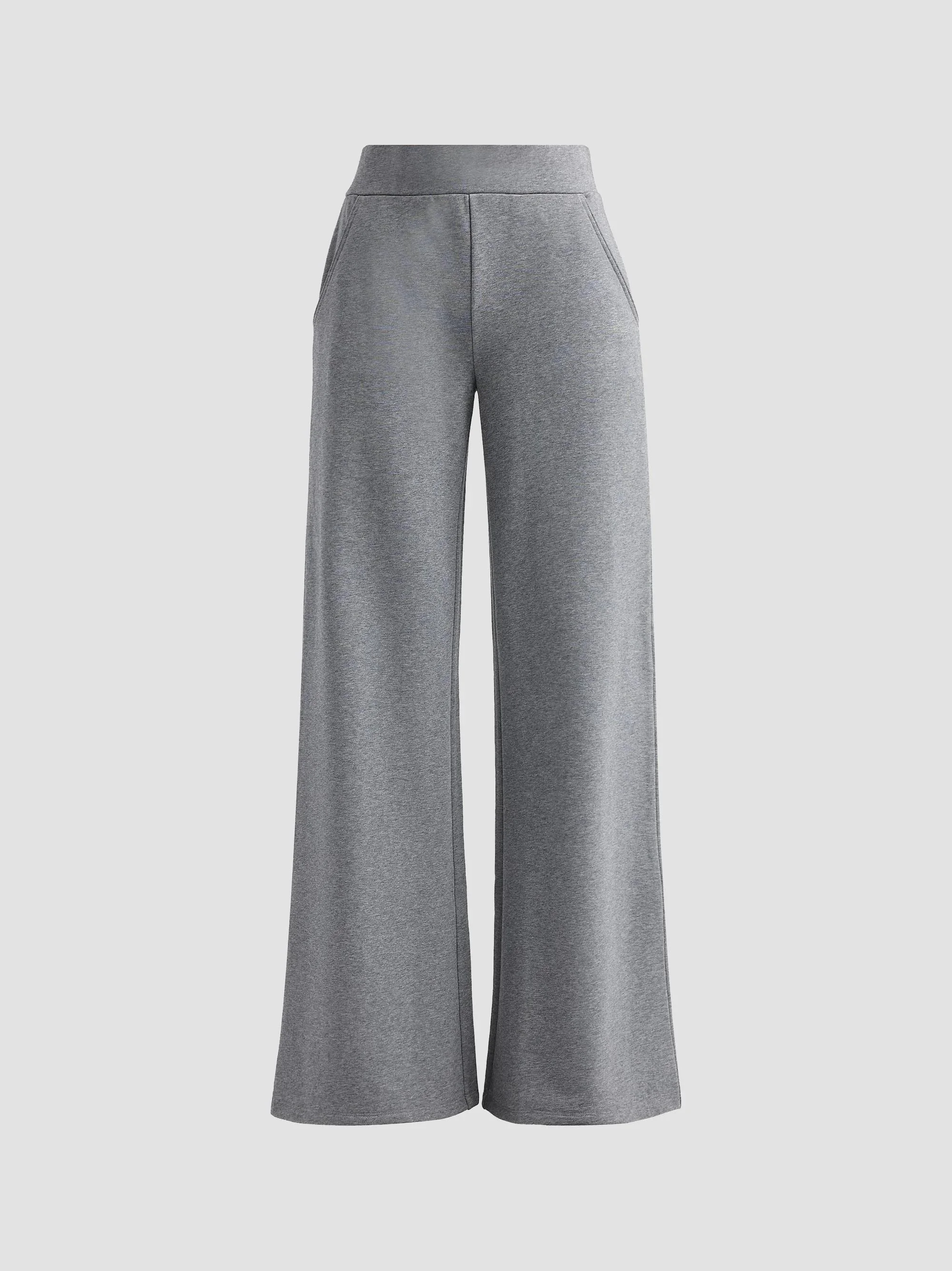 Women's Saunder Cotton-Blend Wide-Leg Pants - Heather Grey - 1