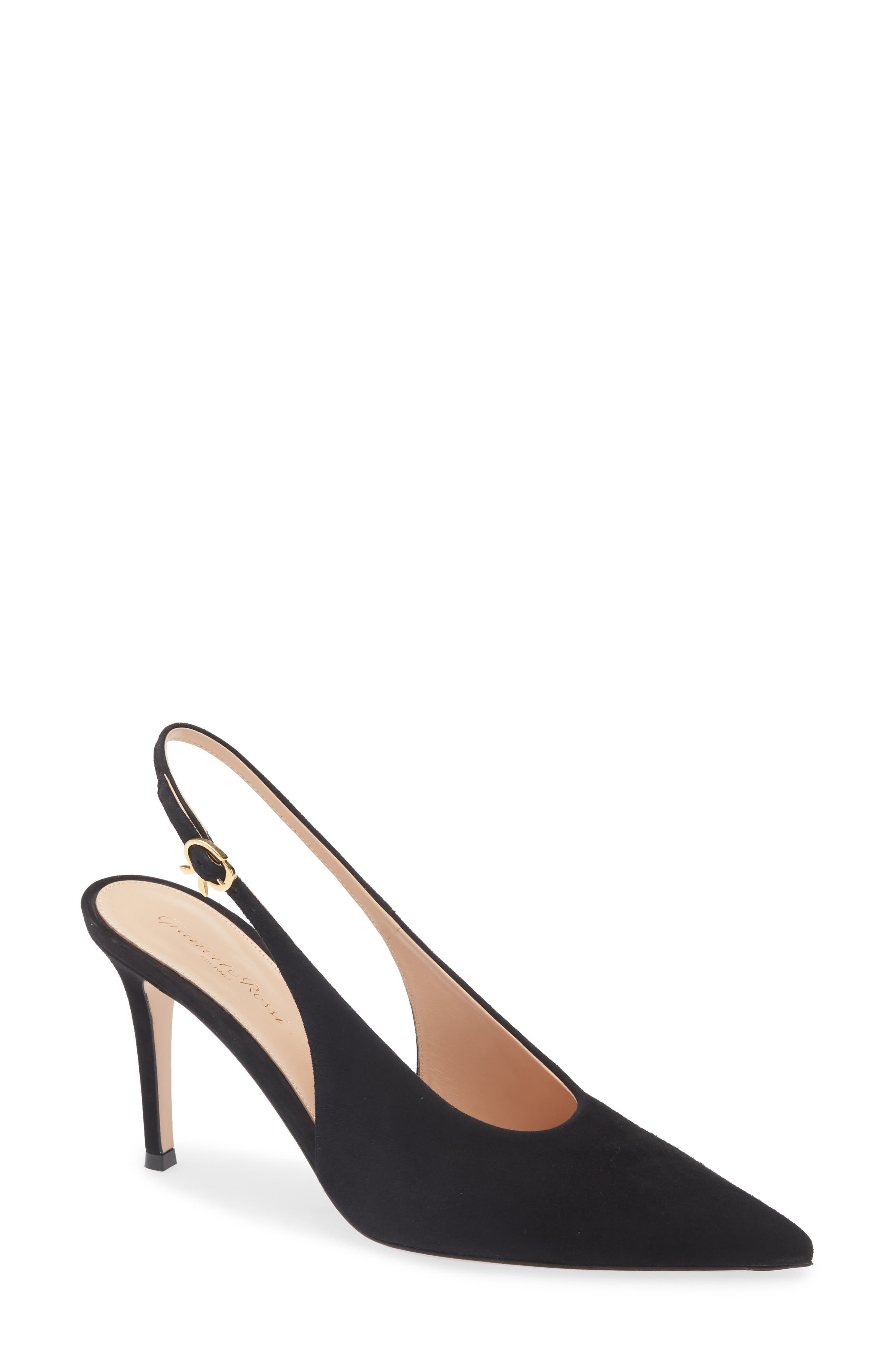 Gianvito Rossi Suede Slingback Pump in Black at Nordstrom - 1
