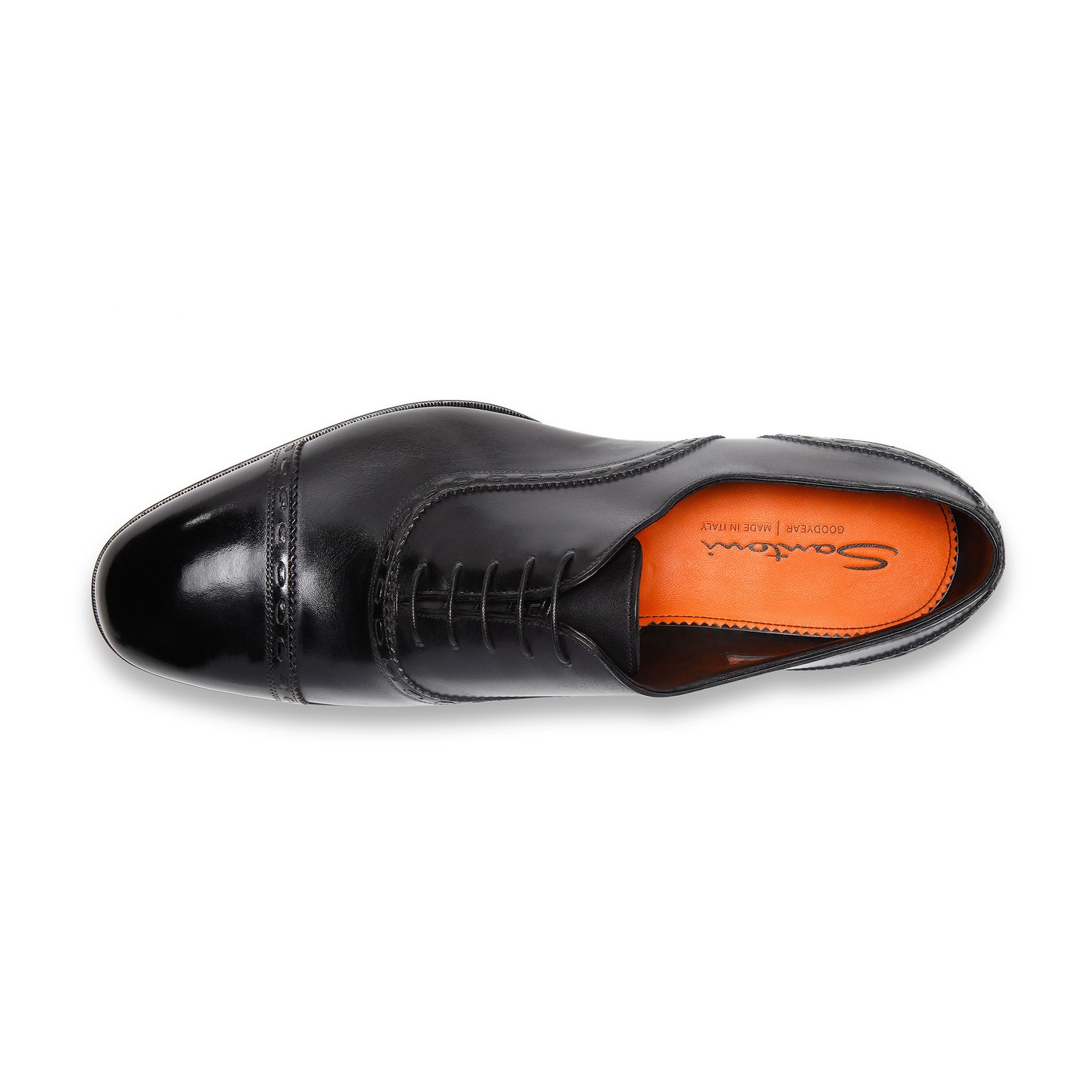 Men's black leather Oxford shoe - 5