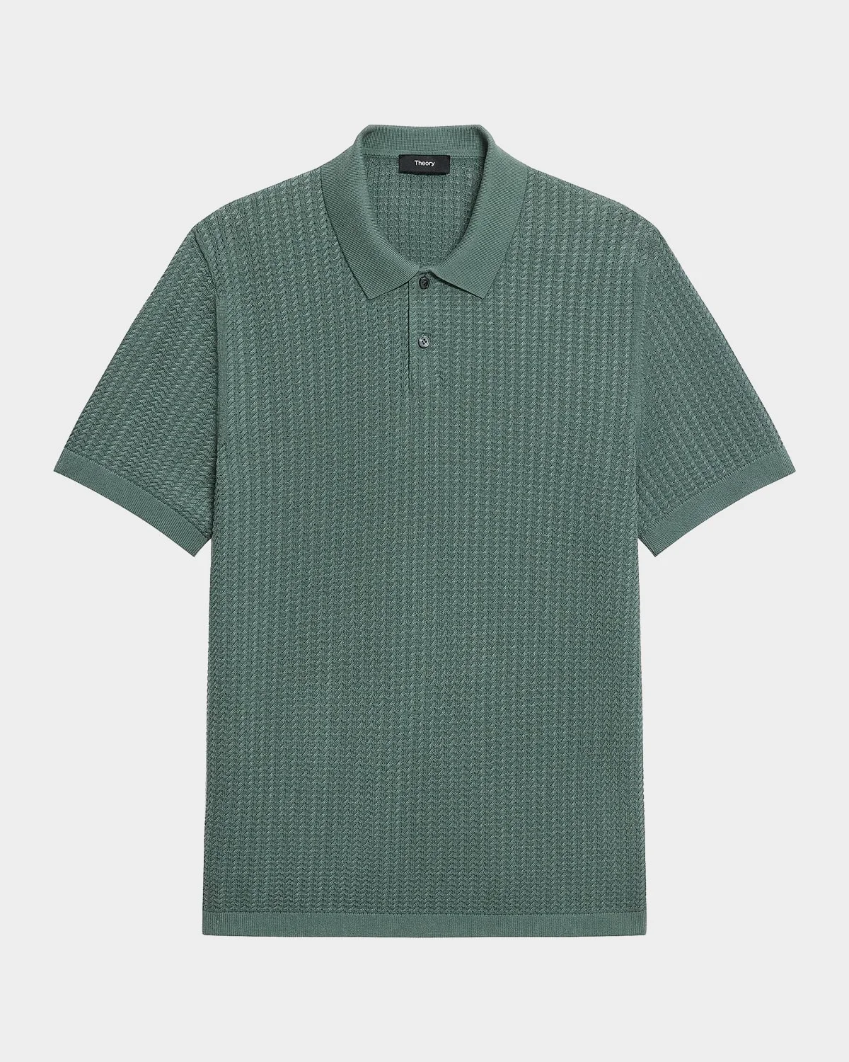 Men's Cotton Cable Knit Polo Shirt - 1