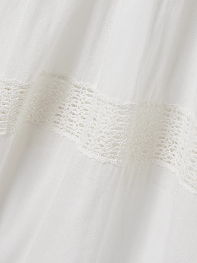 Thalia crochet-trimmed 코튼-voile 맥시 드레스 백색 4