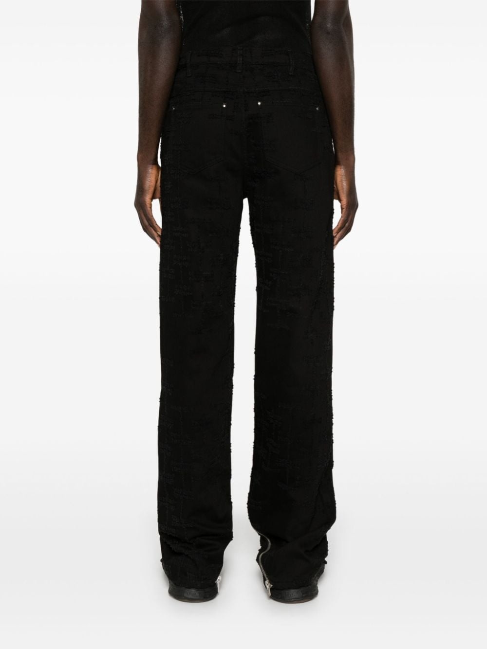 distressed-effect cotton jeans - 4