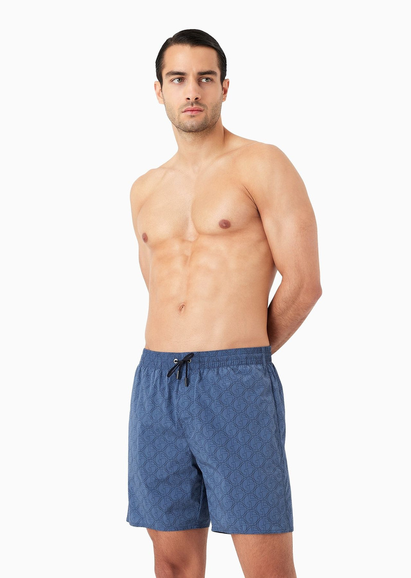 All-over logo print swim trunks 2