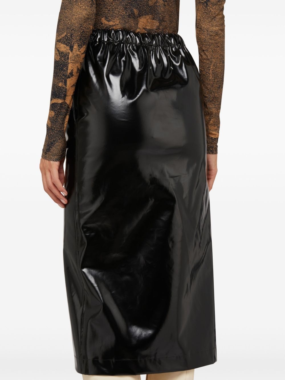 four-stitch patent midi skirt - 5