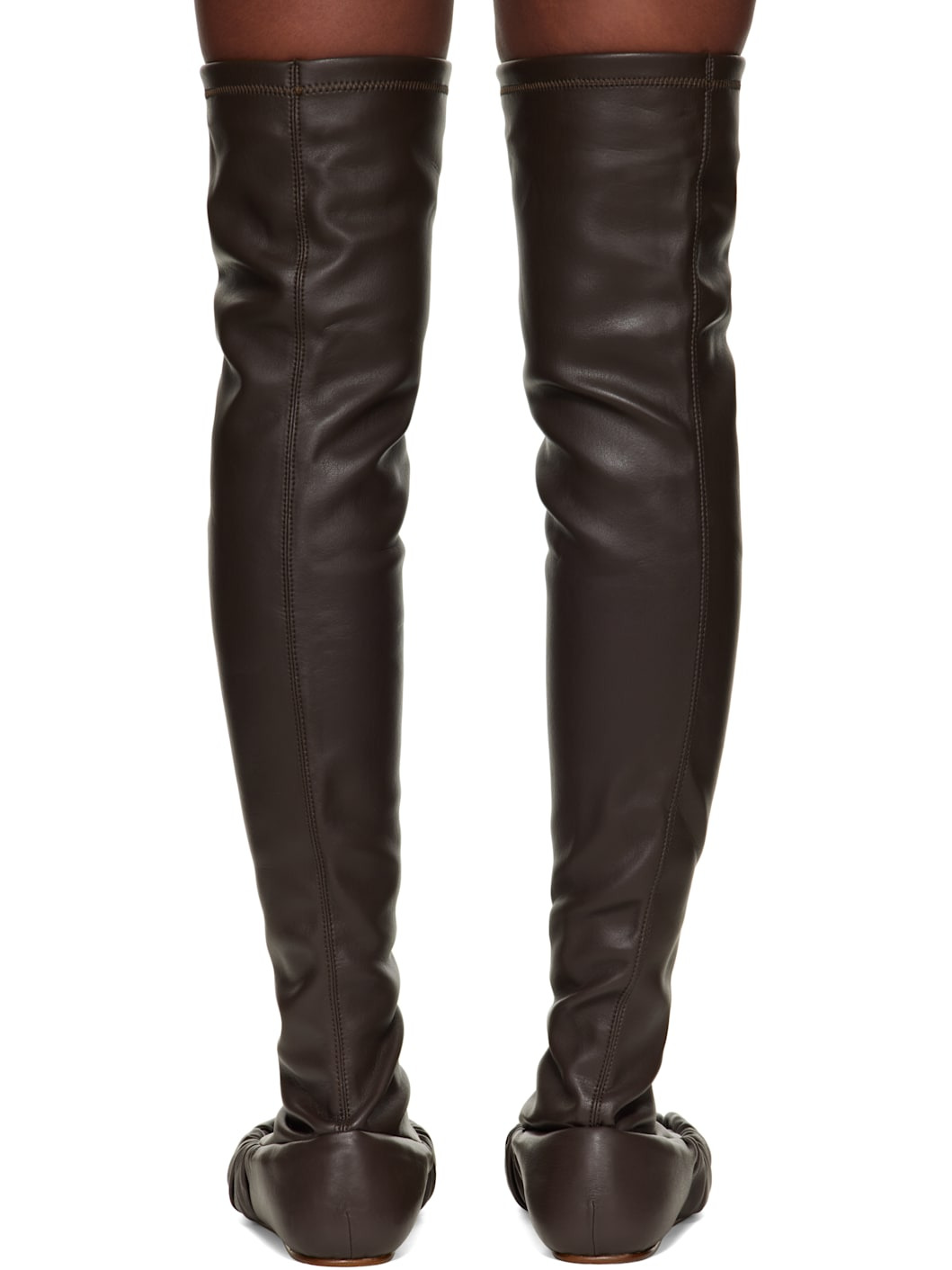 Brown Overknee Ballerina Tall Boots - 2