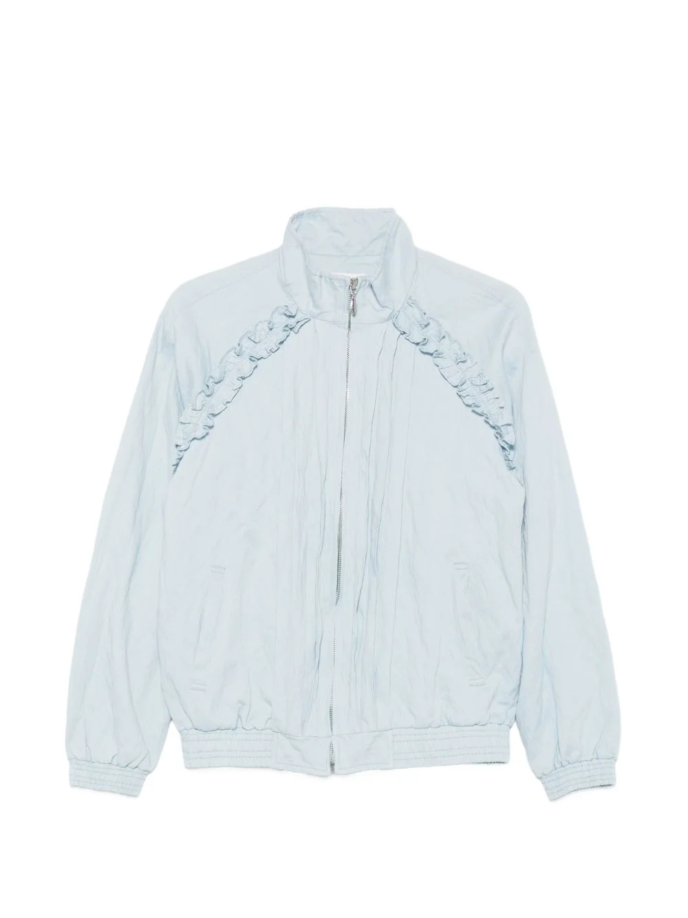 ruffled crinkle-effect jacket - 1