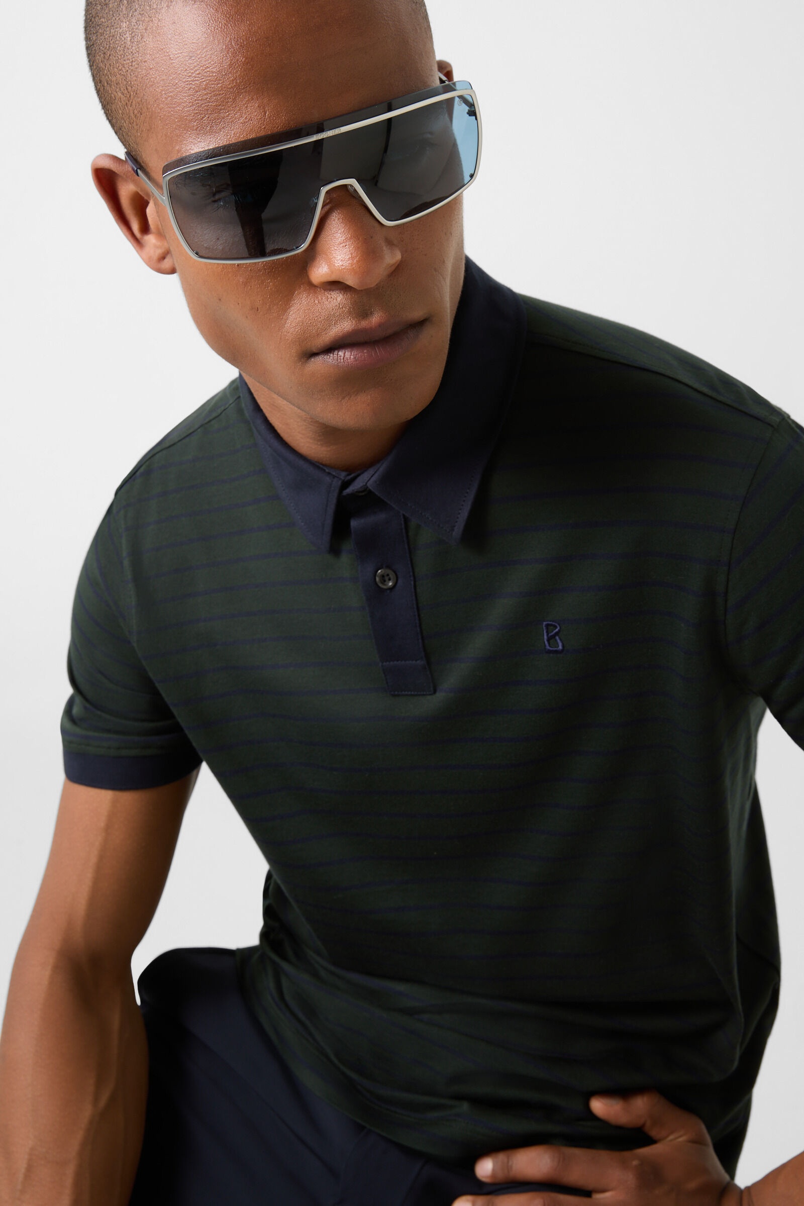 Duncan polo shirt in Dark green/Navy blue - 4