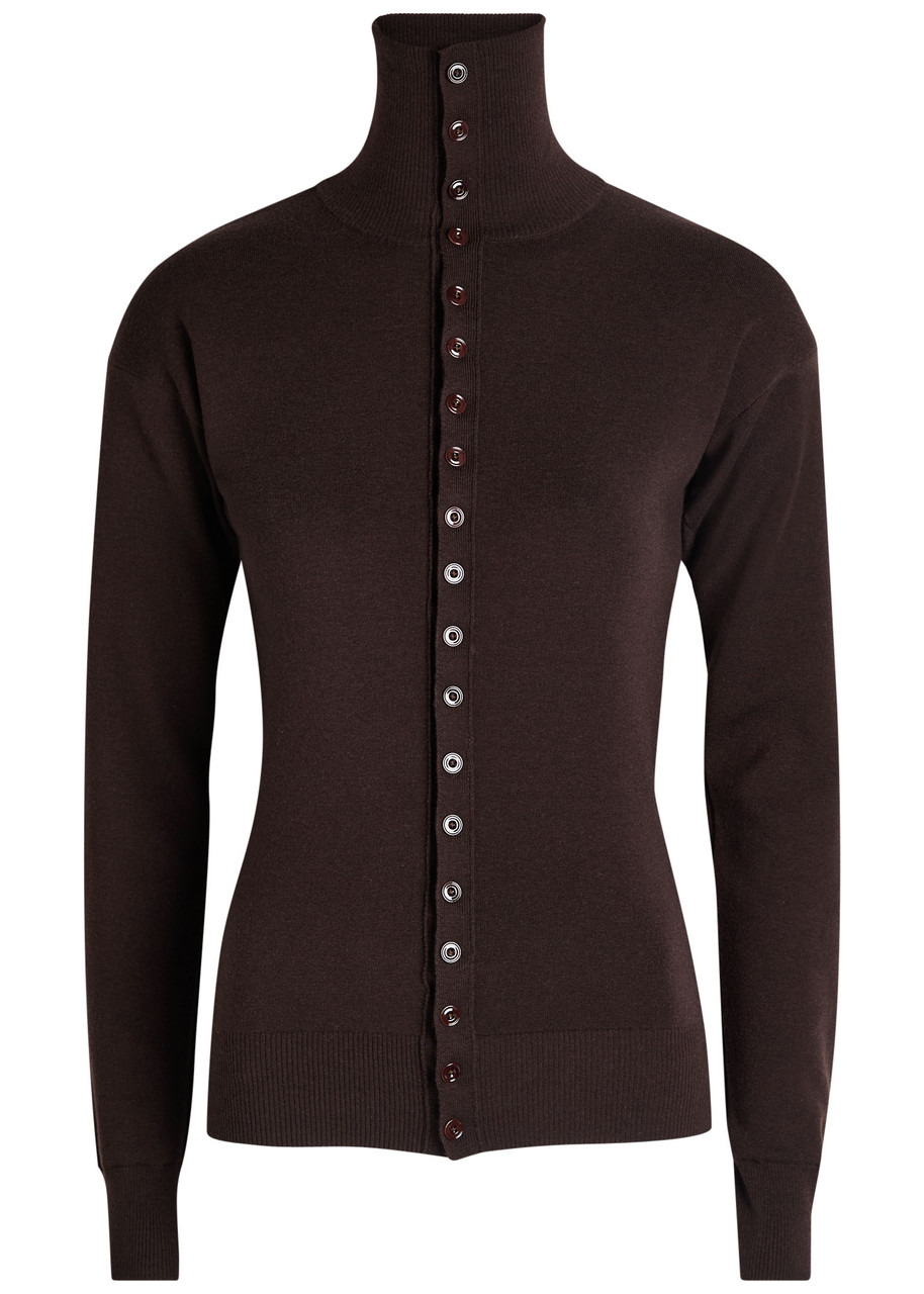 Lemaire Turtle-neck Wool Cardigan - 1