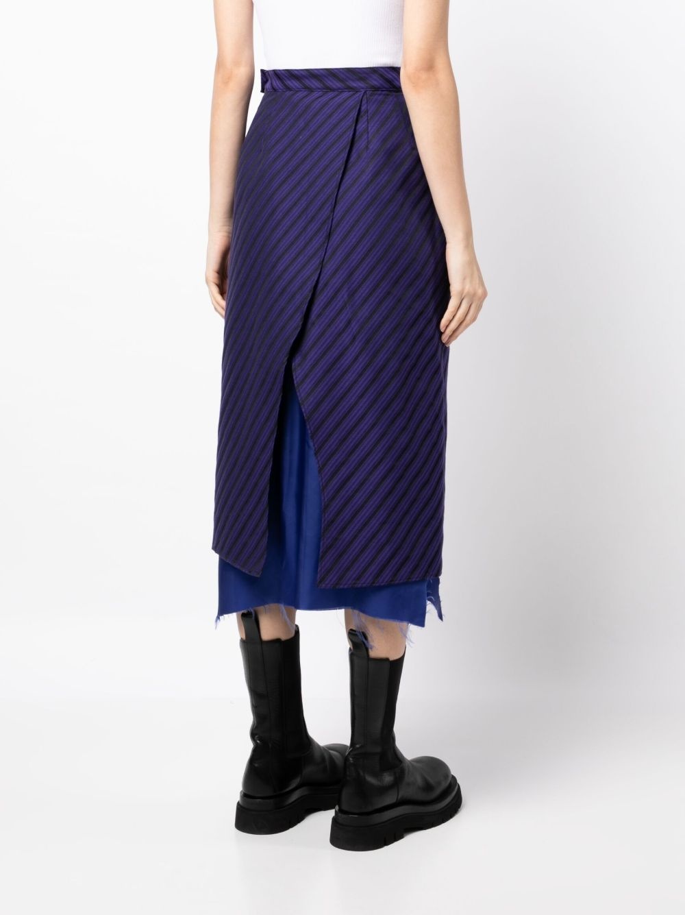 raw-hem striped skirt - 4