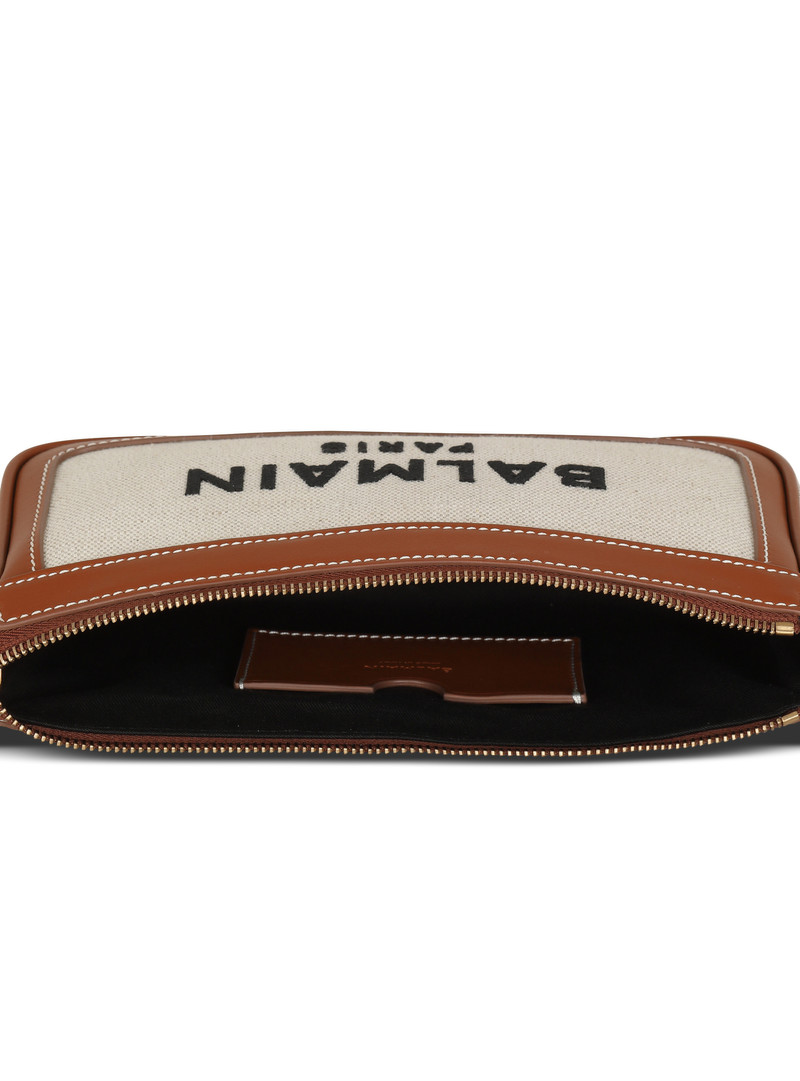 B-Army canvas clutch bag with leather inserts 5