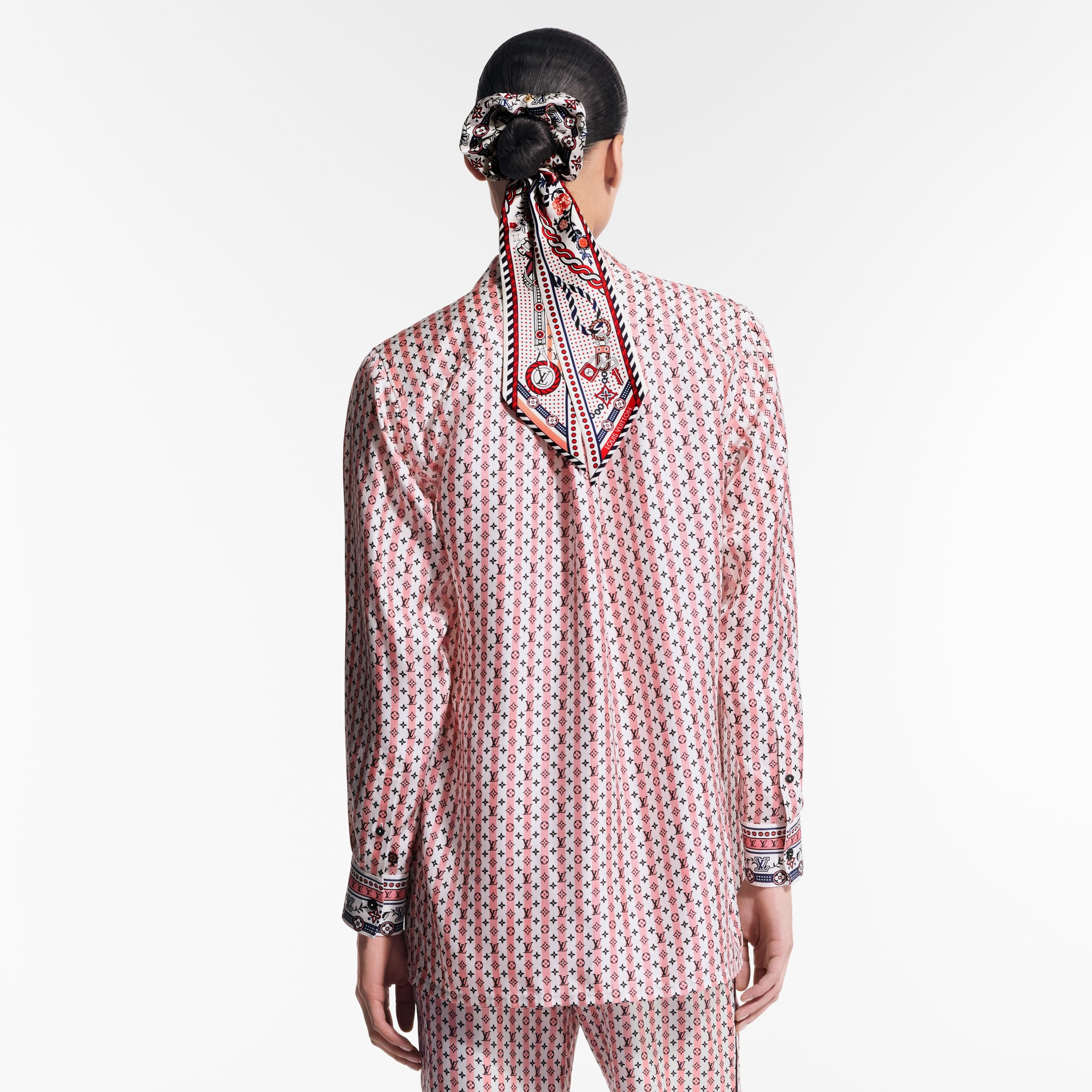 Scarf Print Silk Shirt - 5