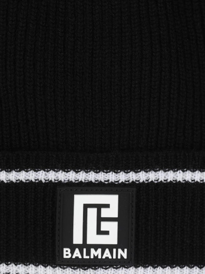 Balmain logo-patch wool beanie outlook