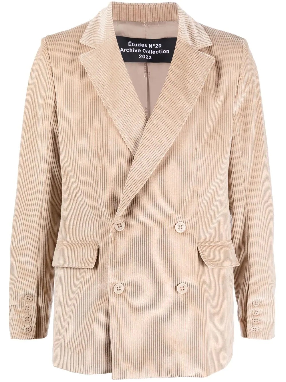 corduroy double-breasted blazer - 1