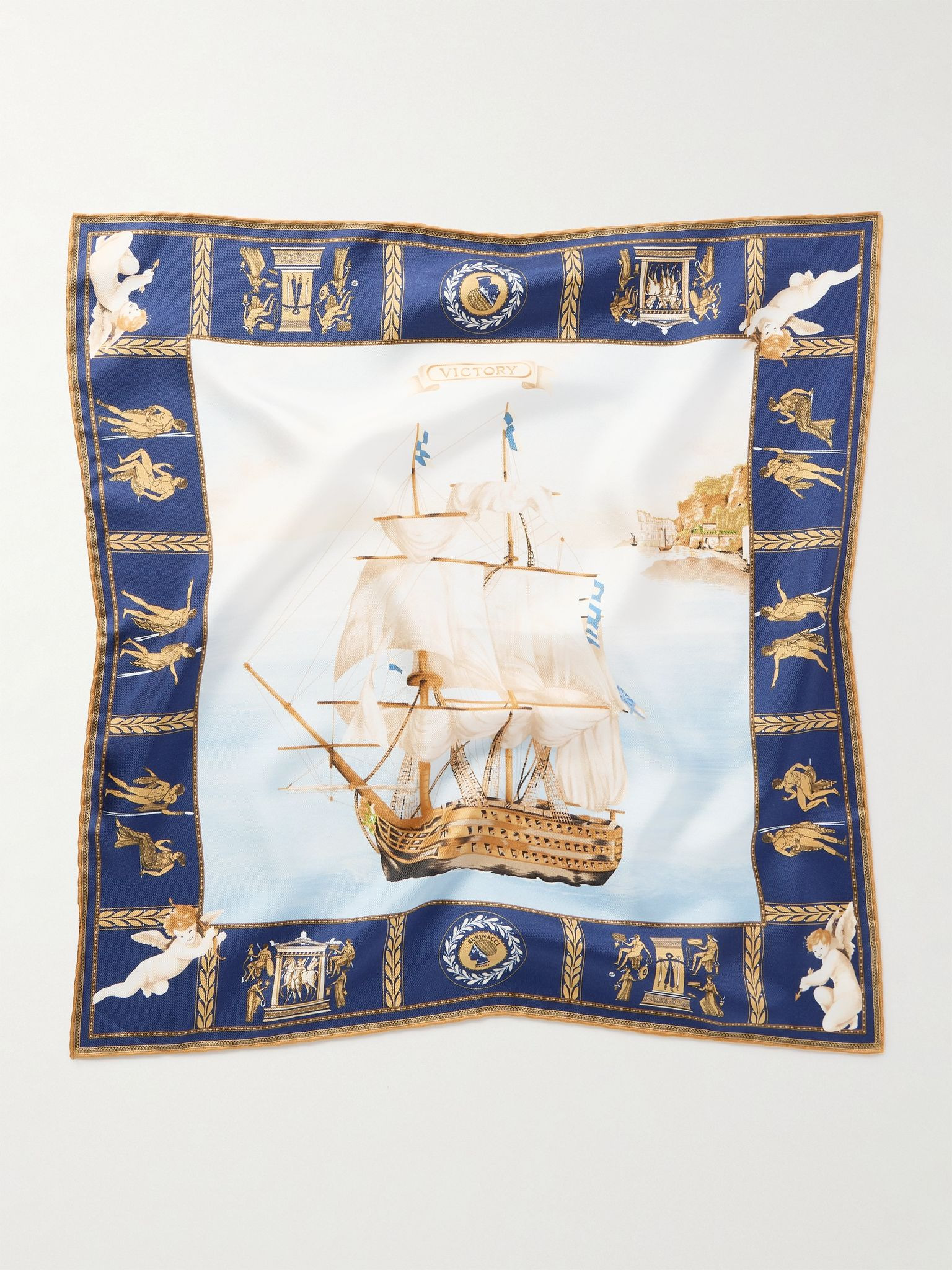 Victory Printed Silk-Twill Pocket Square Blue - 2