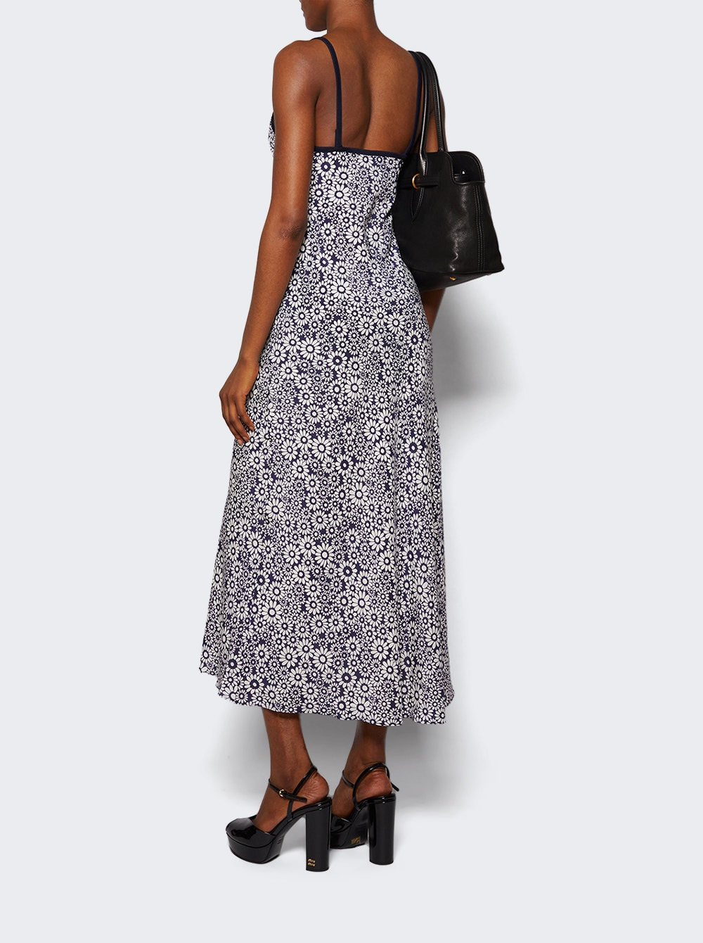Long Floral Print Crepe Dress Bluxbianco - 4