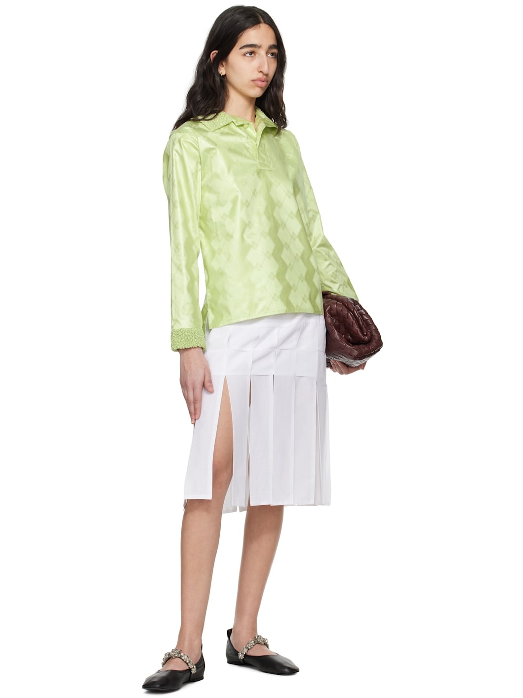 Green Bazan Long Sleeve Polo - 4
