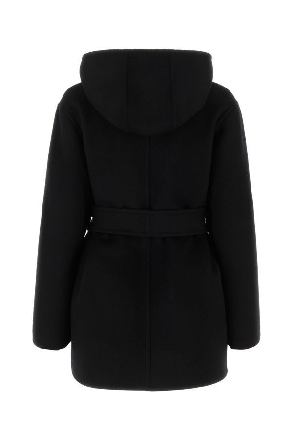 Black wool blend coat - 2